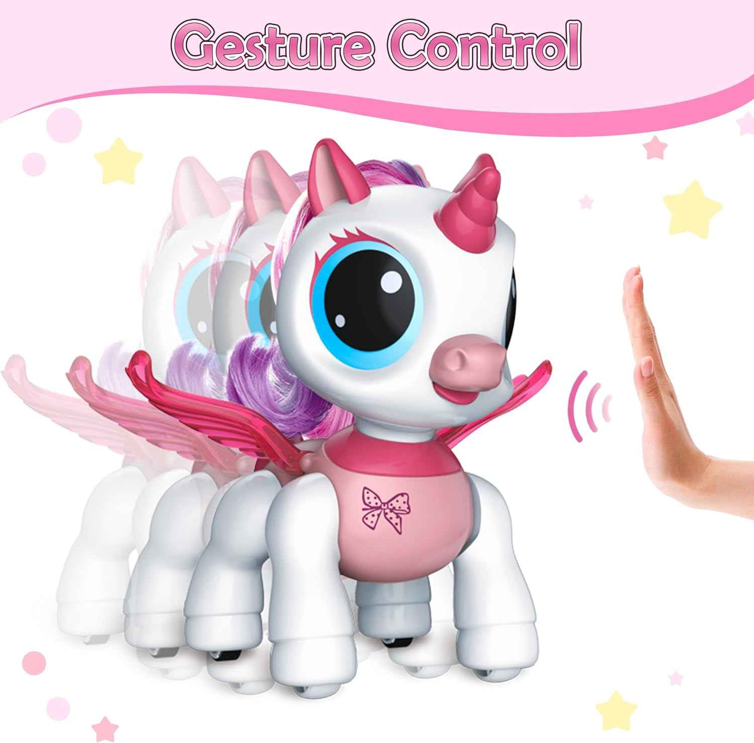 SPRSHY Remote Control Unicorn for Girls - Companion Pet Toys Electronic Pink Pegasus,Music and Waking Doll Christmas Birthday for Children 3 4 5 6 7 8 Years Old