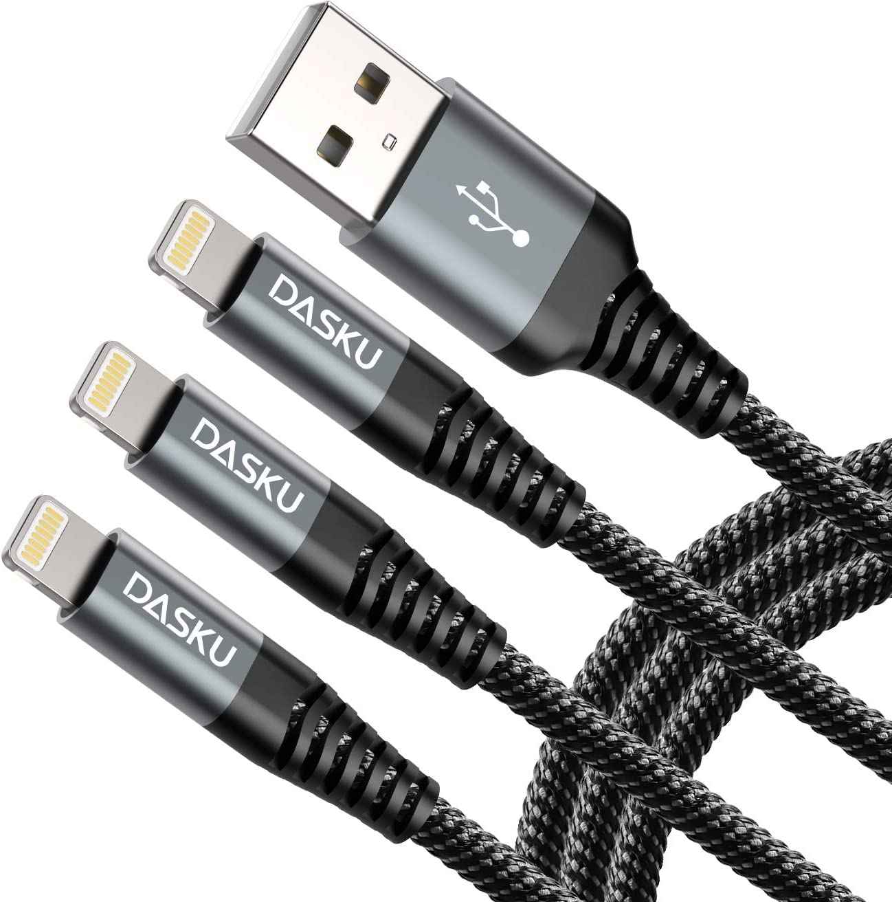 Dasku USB C to Lightning Cable 3Pack 10 FT, [MFi Certified] iPhone 14 13 Fast Charger Extra Long 10 Foot Type C Charging Cord Compatible with iPhone 14 13 12 11 Pro Max Mini 8 Plus SE iPad and More
