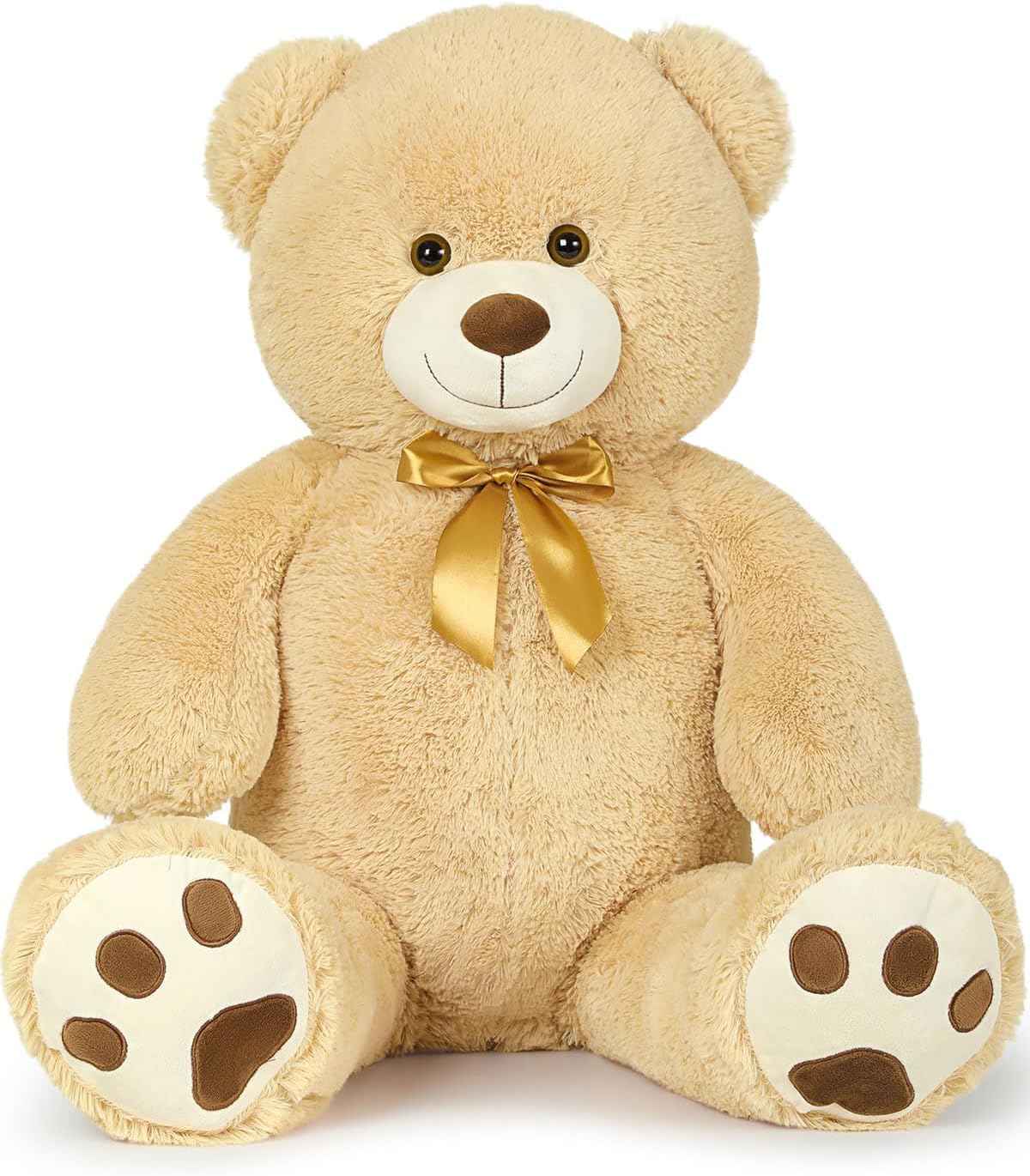 MaoGoLan Giant Teddy Bear 4 Feet,Adorable and Cuddly Big Bear Stuffed Animal 47", Classic Teddy Bear Plush Gift Decoration for Baby Shower,Party,Birthday,Valentines Day,Tan