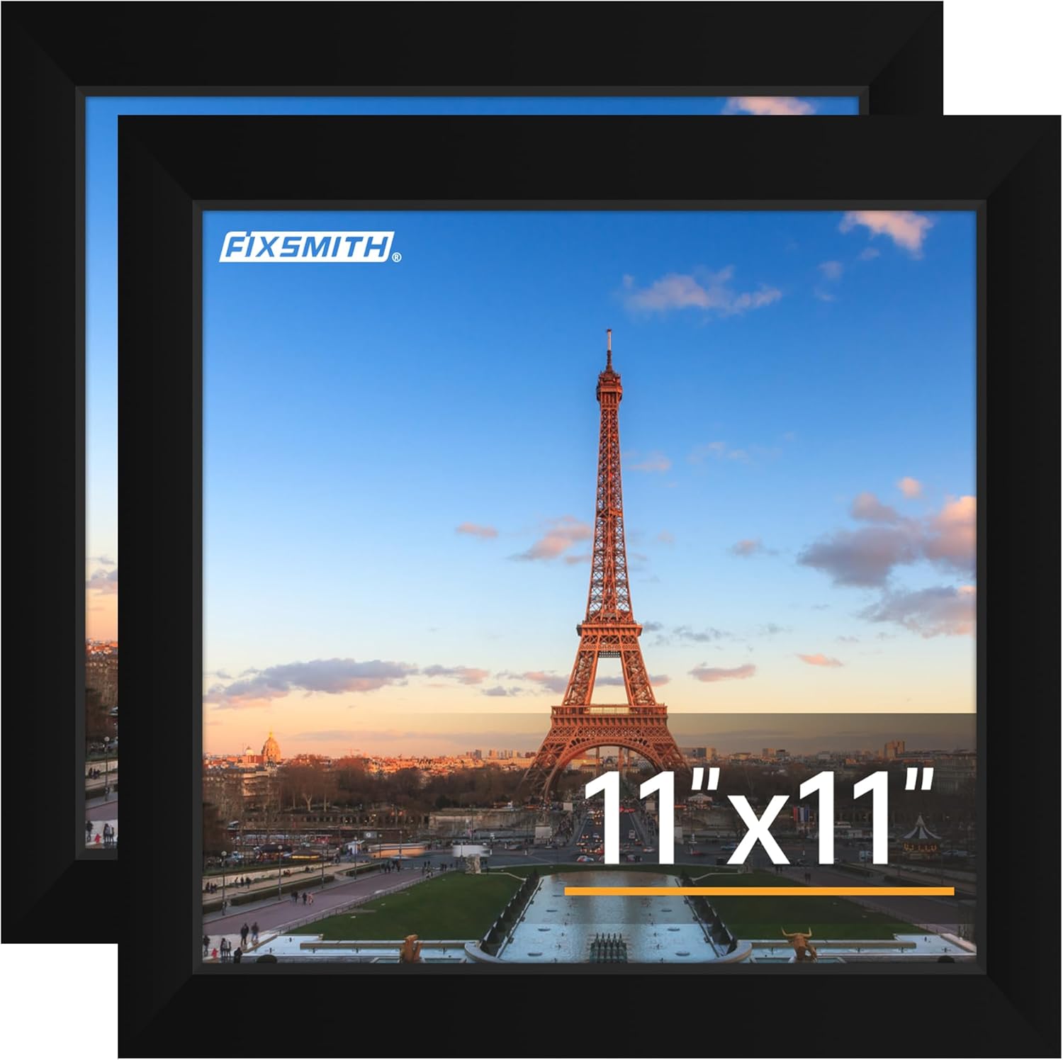 FIXSMITH 8x10 Picture Frame Set of 2, Photo Frame with HD Plexiglass, Display Pictures 5x7 with Mat or 8x10 Without Mat Multi Picture Frames Collage for Tabletop or Wall Display, Black