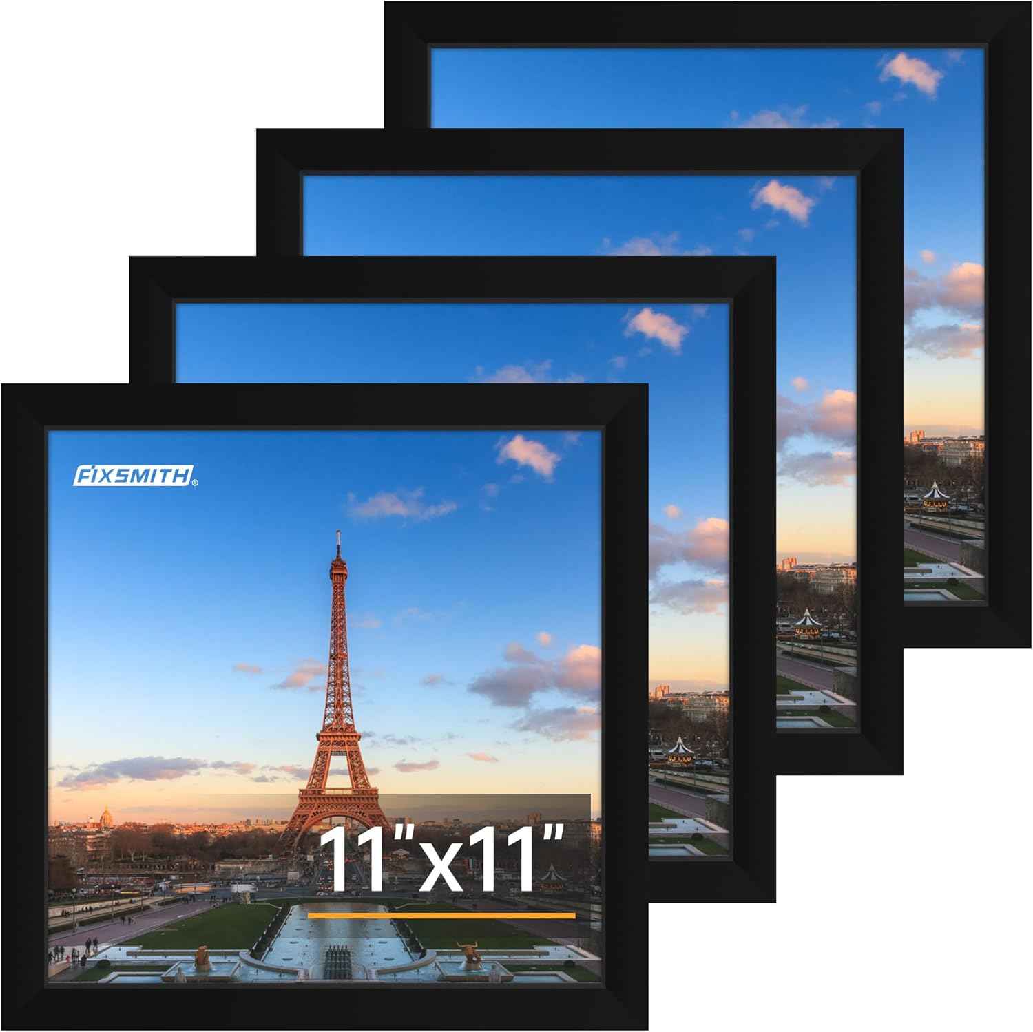 FIXSMITH 8x10 Picture Frame Set of 2, Photo Frame with HD Plexiglass, Display Pictures 5x7 with Mat or 8x10 Without Mat Multi Picture Frames Collage for Tabletop or Wall Display, Black