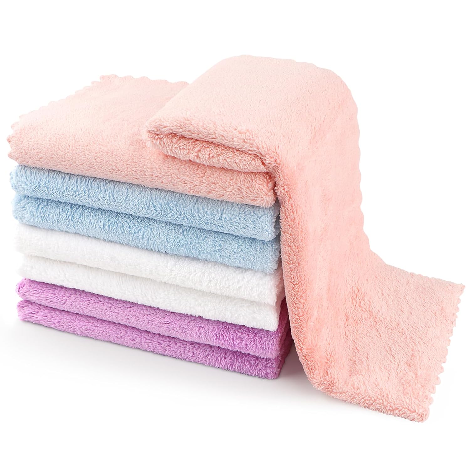 Orighty 20x10 inch coral fleece baby burp cloths, highly absorbent and ultra soft for newborns, 8-pack