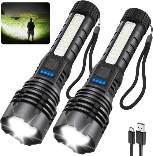 Rechargeable Flashlights High Lumens, 7Mode Super Bright Flashlight Camping, Adjustable Tactical Flash Light High Powered, LED Flashlights for Home Emergency, Christmas Gifts Stocking Stuffers for Men
