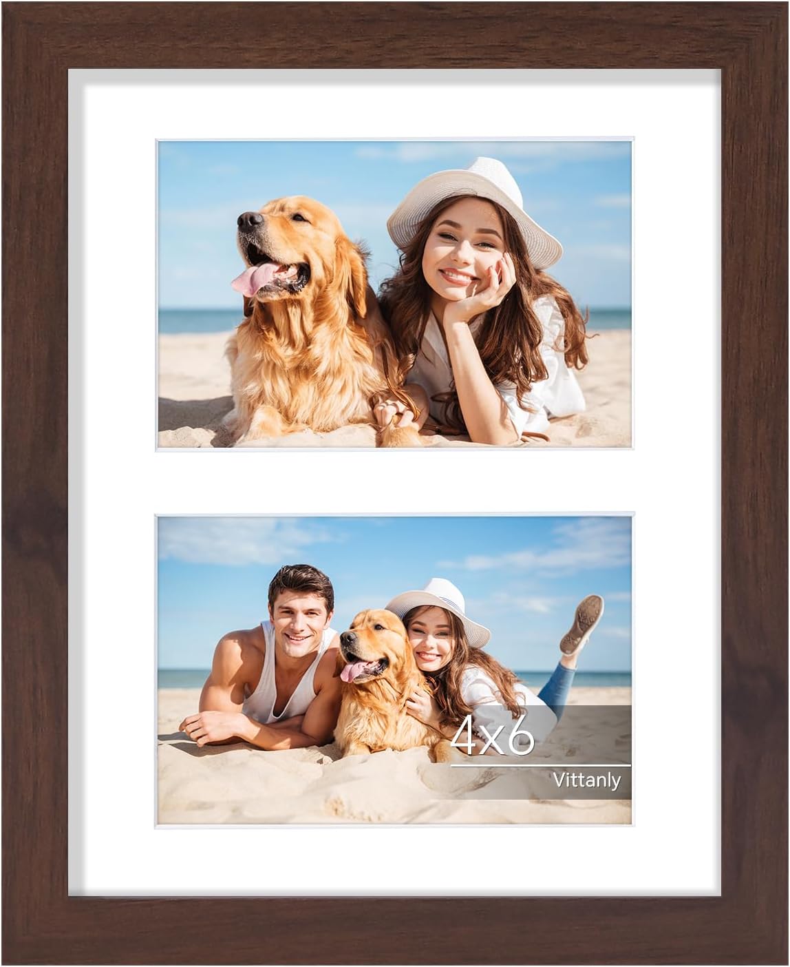 Vittanly 11x14 Collage Picture Frame, Displays 5Pcs 4x6 Pictures with Mat or 1Pcs 11x14 without Mat for Wall Mounting, Picture Frames Collage Wall Decor in Black, 1 Pack