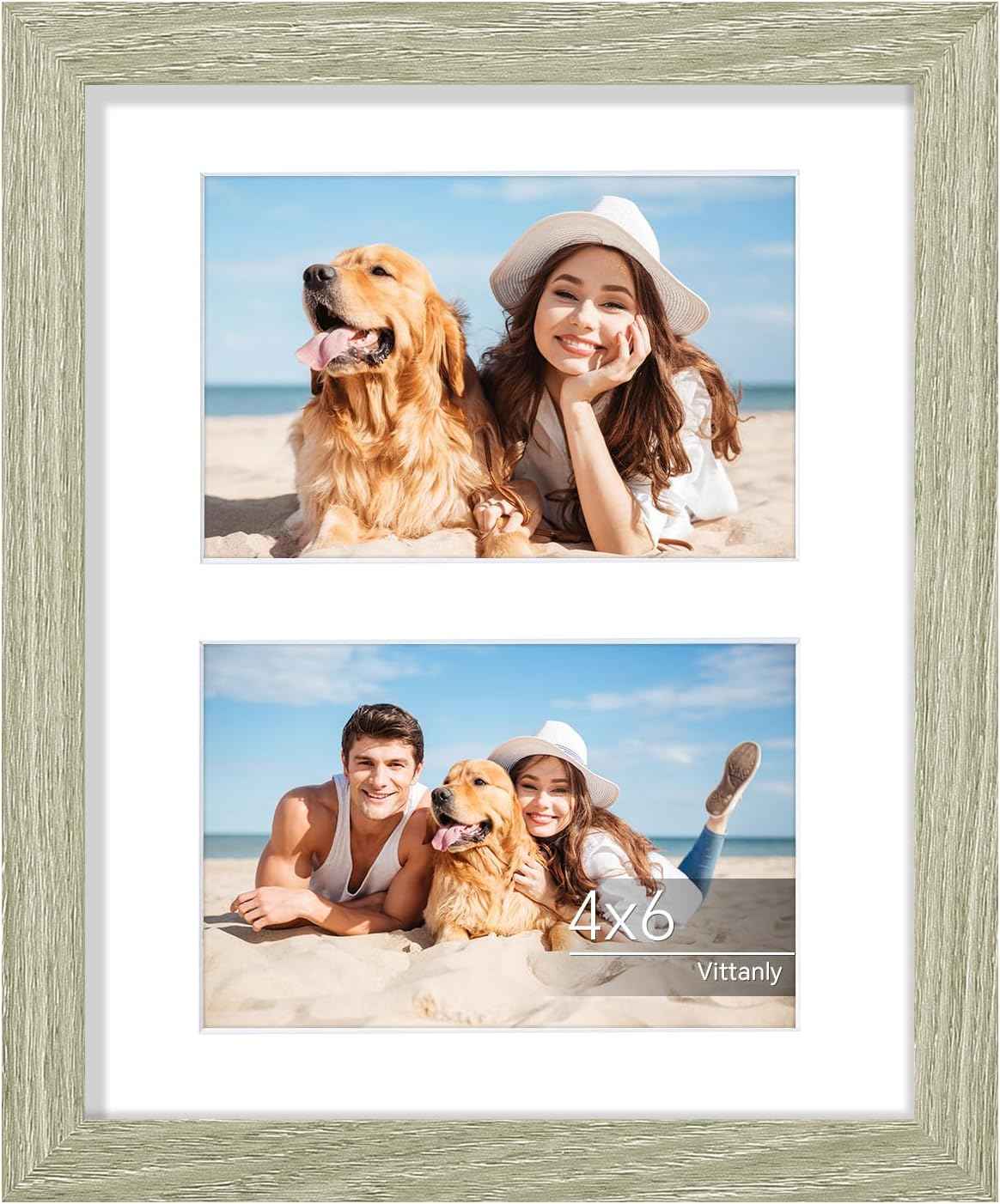 Vittanly 11x14 Collage Picture Frame, Displays 5Pcs 4x6 Pictures with Mat or 1Pcs 11x14 without Mat for Wall Mounting, Picture Frames Collage Wall Decor in Black, 1 Pack