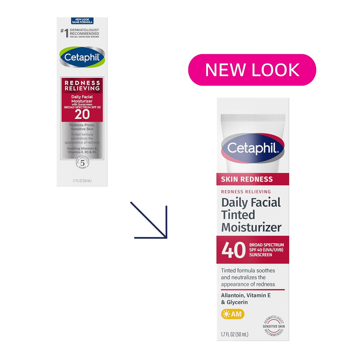 cetaphil redness relieving daily facial moisturizer spf 40, 1.7 fl oz, neutral tint, for redness-prone skin