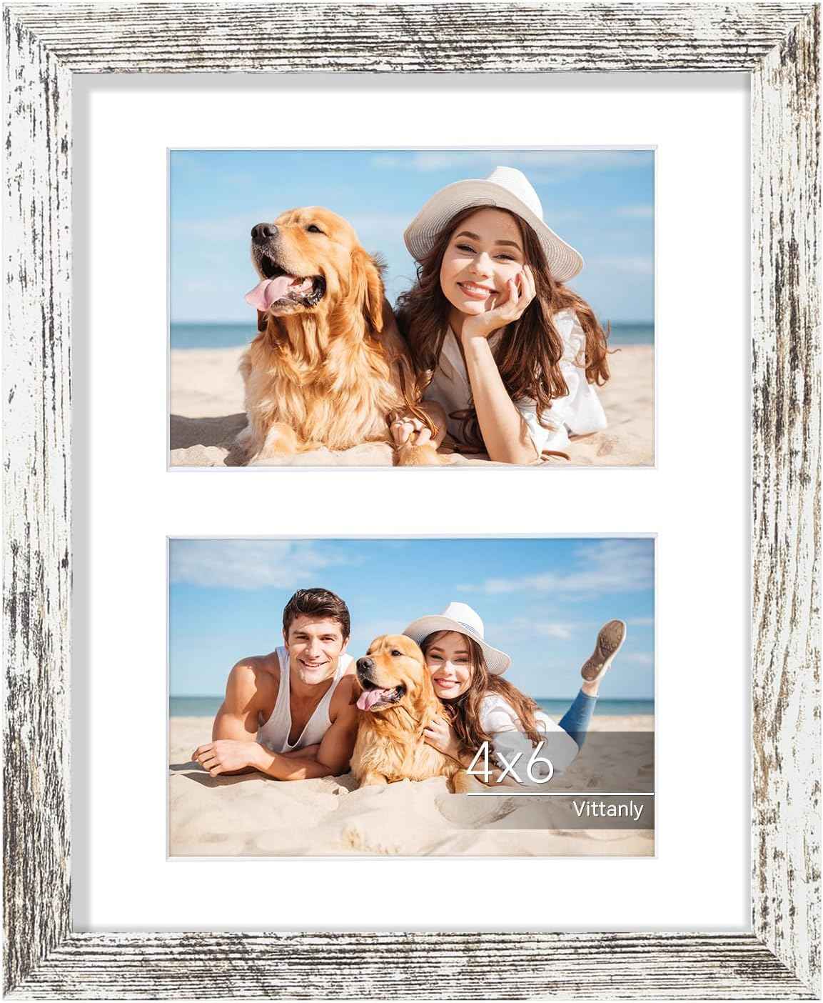 Vittanly 11x14 Collage Picture Frame, Displays 5Pcs 4x6 Pictures with Mat or 1Pcs 11x14 without Mat for Wall Mounting, Picture Frames Collage Wall Decor in Black, 1 Pack