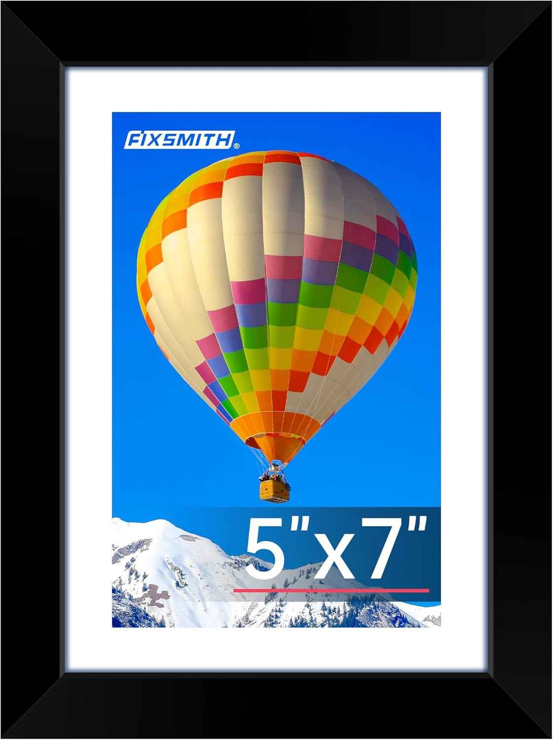 FIXSMITH 8x10 Picture Frame Set of 2, Photo Frame with HD Plexiglass, Display Pictures 5x7 with Mat or 8x10 Without Mat Multi Picture Frames Collage for Tabletop or Wall Display, Black