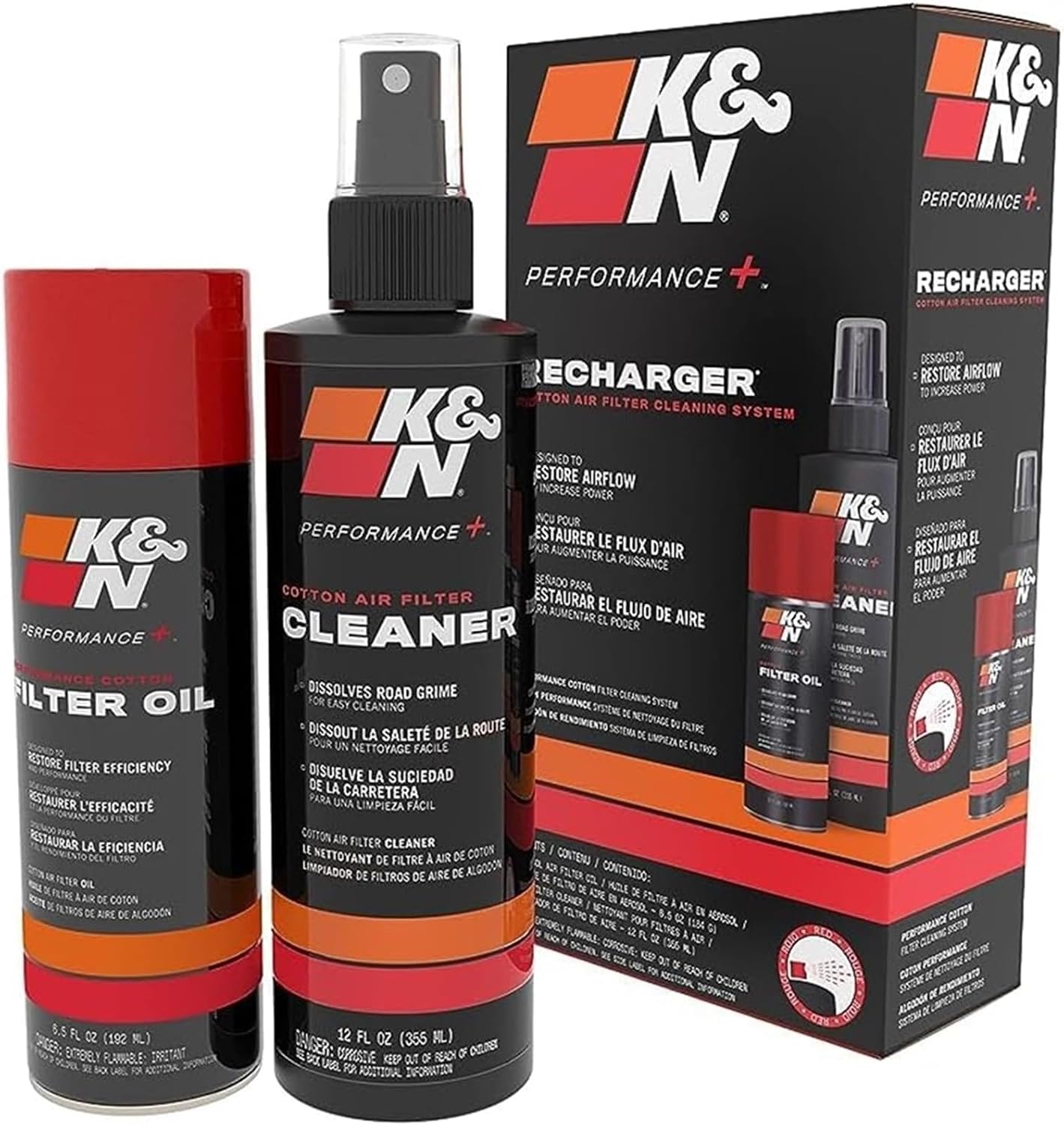 K&N Engineering FLTR CARE SERVICE KIT for oiled K&N air filters, restores performance and efficiency