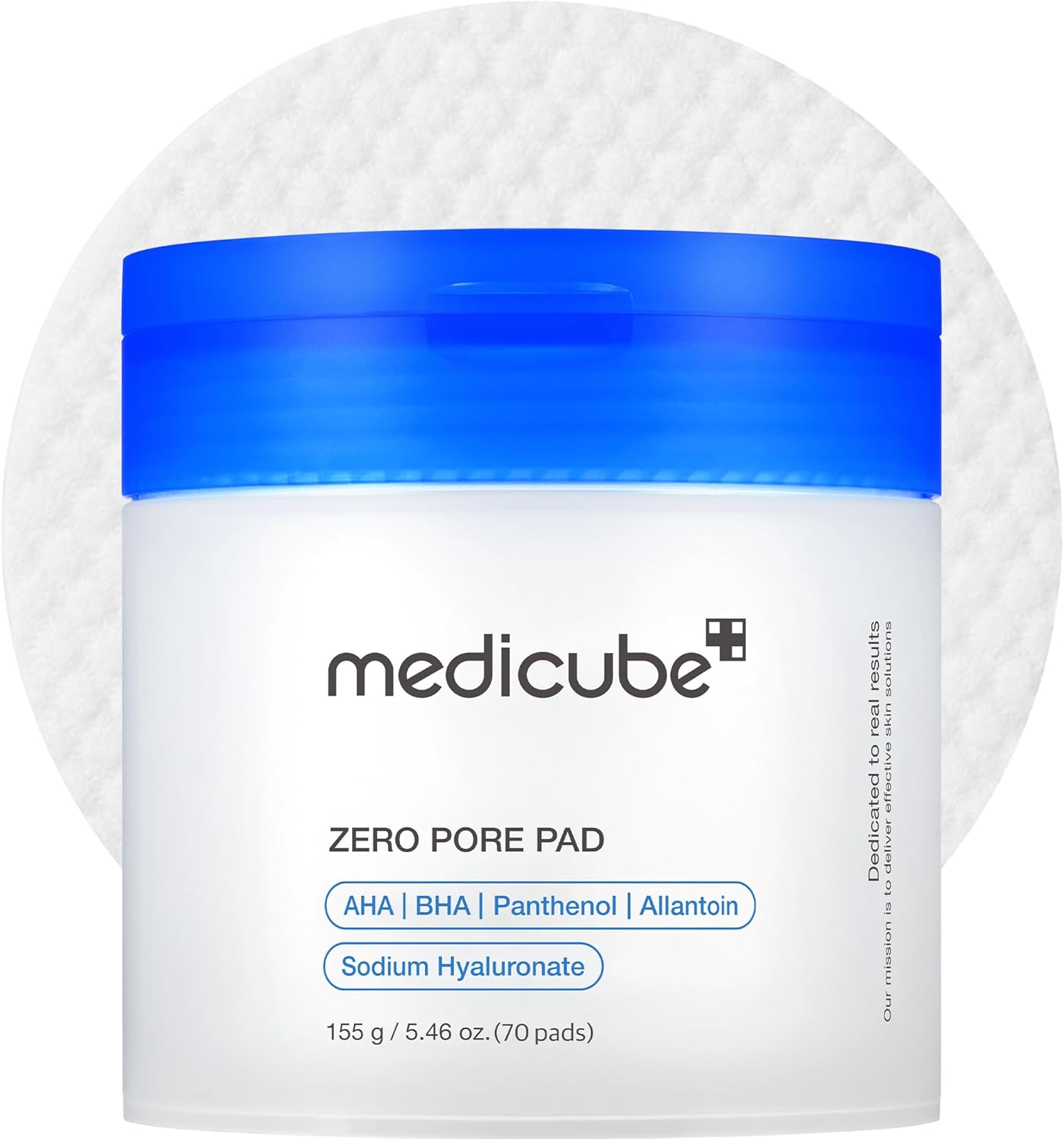 Medicube Zero Pore Pads 2.0, dual-textured facial toner pads for exfoliation and pore care with 4.5% AHA and 0.45% BHA, ideal for all skin types