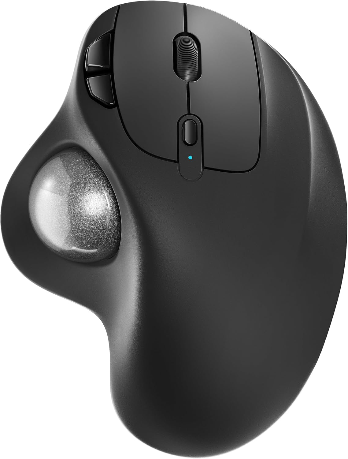 Nulea M501 wireless trackball mouse, rechargeable ergonomic, easy thumb control, precise tracking, 3 device connection, PC, laptop, Mac, Windows compatible