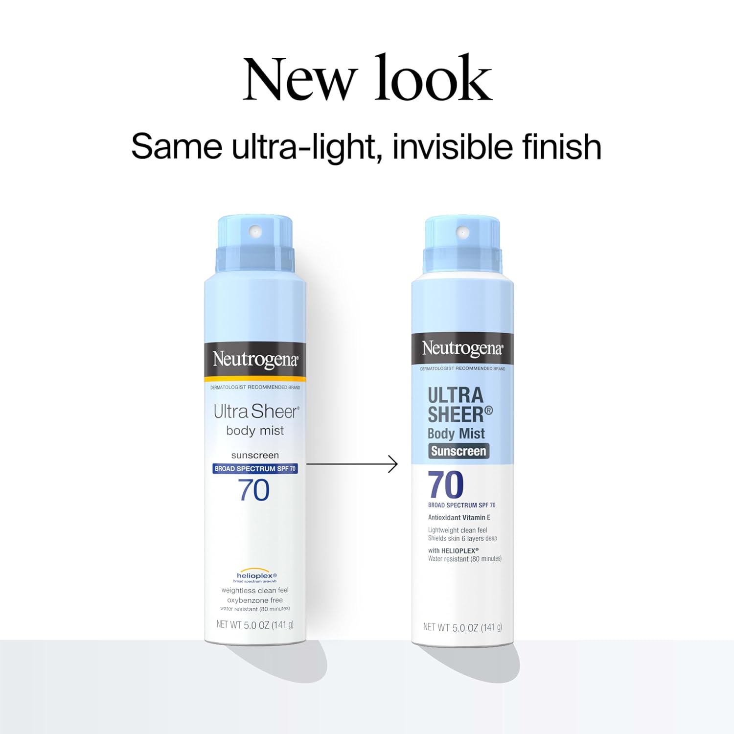 neutrogena ultra sheer body mist sunscreen spray, 3-pack, broad spectrum spf 70, non-greasy & water resistant