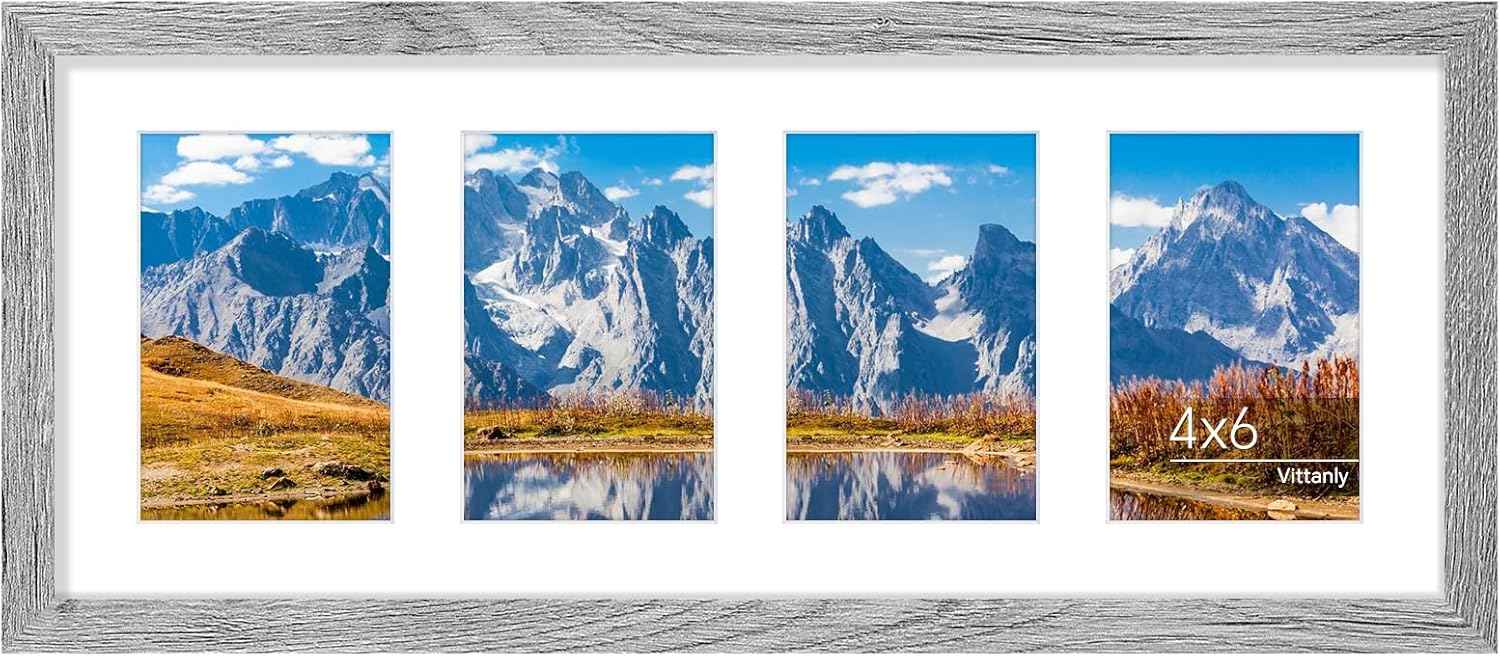 Vittanly 11x14 Collage Picture Frame, Displays 5Pcs 4x6 Pictures with Mat or 1Pcs 11x14 without Mat for Wall Mounting, Picture Frames Collage Wall Decor in Black, 1 Pack