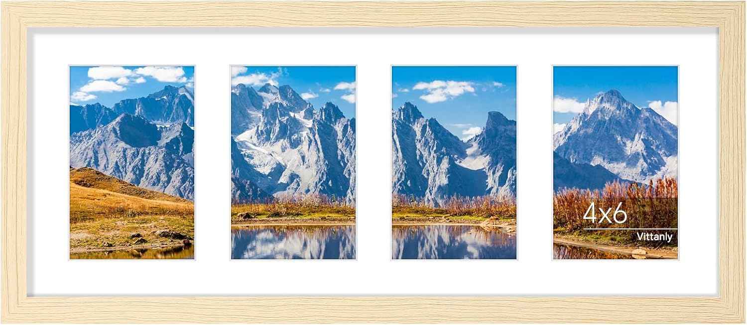 Vittanly 11x14 Collage Picture Frame, Displays 5Pcs 4x6 Pictures with Mat or 1Pcs 11x14 without Mat for Wall Mounting, Picture Frames Collage Wall Decor in Black, 1 Pack