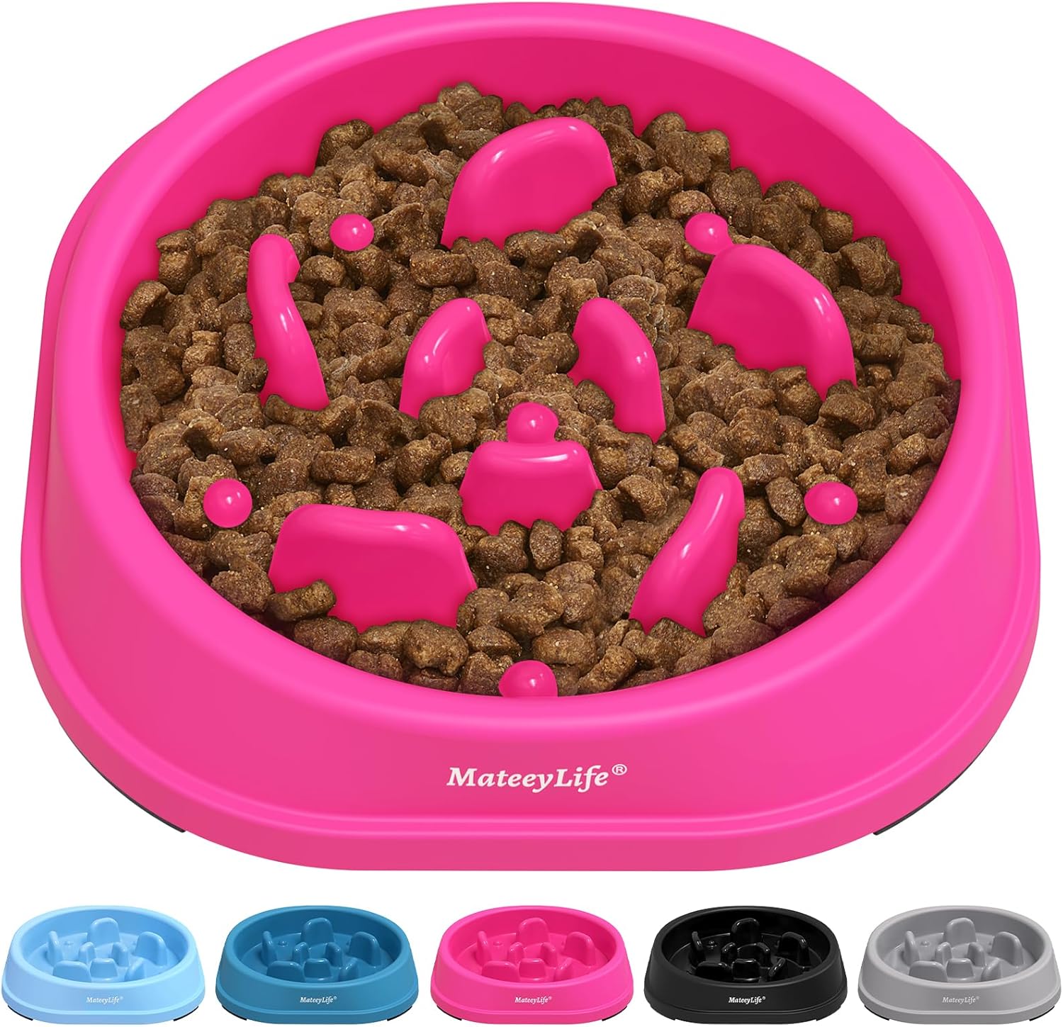 MateeyLife slow feeder dog bowls, 2PCS, anti-choking puzzle dog food bowls, anti-slip interactive feeding slow down eating for medium breeds