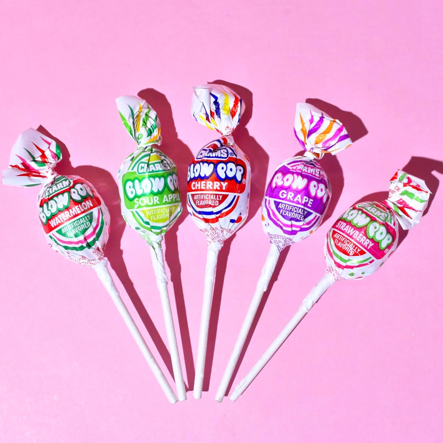 Charms dual candy and gum suckers with assorted flavors, 45 count, individually wrapped, peanut free, gluten free, bulk