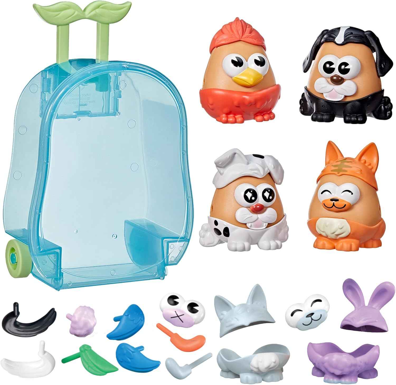 Potato Head Pet-Tato Tots, Pet-Themed Set with 31 Parts and Pieces Plus Rolling Carry Case, Toddler and Preschool Toys for Girls and Boys 2 and Up (Amazon Exclusive)