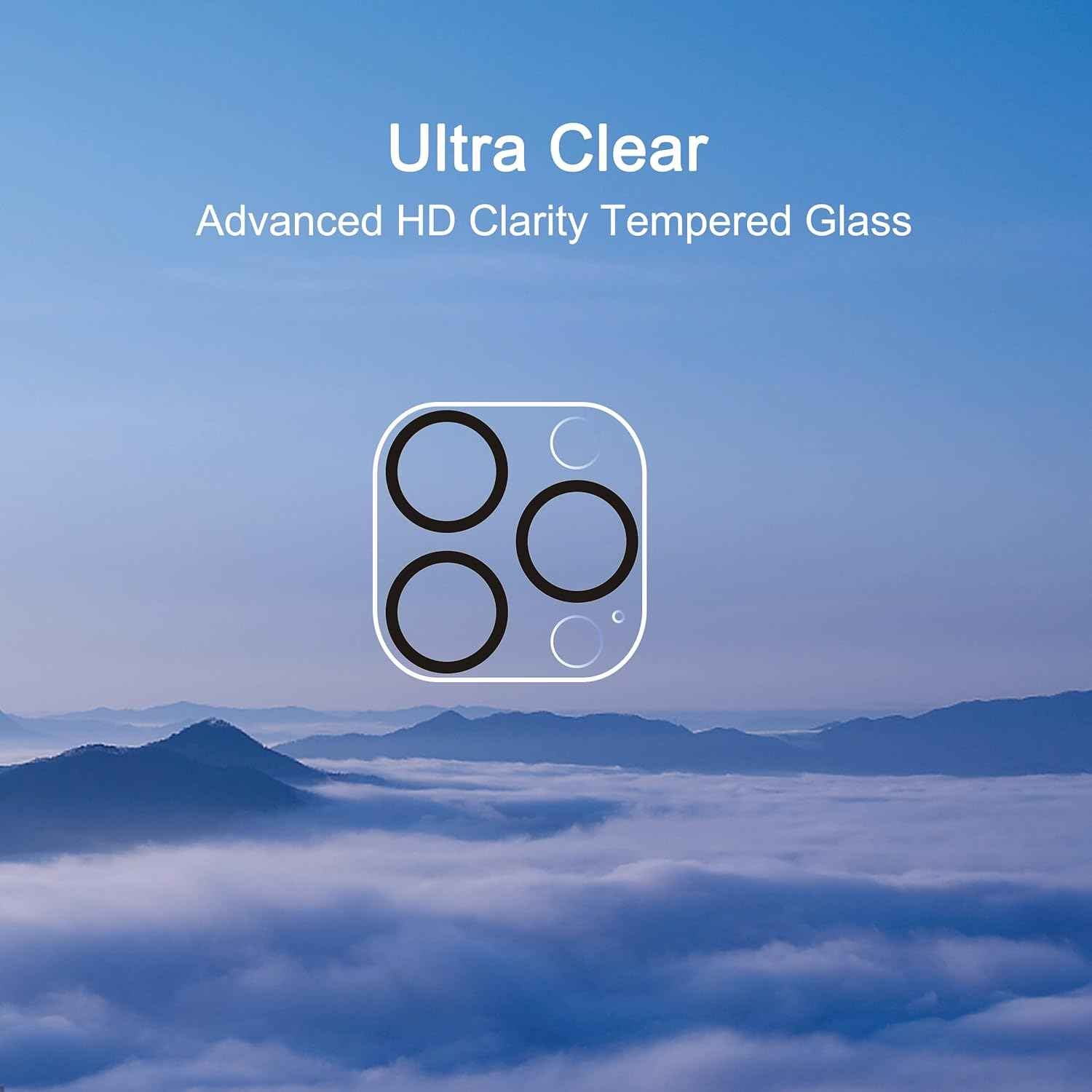 Ailun 3 Pack Camera Lens Protector for iPhone 16 Pro / 14 Pro & iPhone 16 Pro Max / 14 Pro Max,Tempered Glass,9H Hardness,Anti-Scratch,Case Friendly[Does not Affect Night Shots]