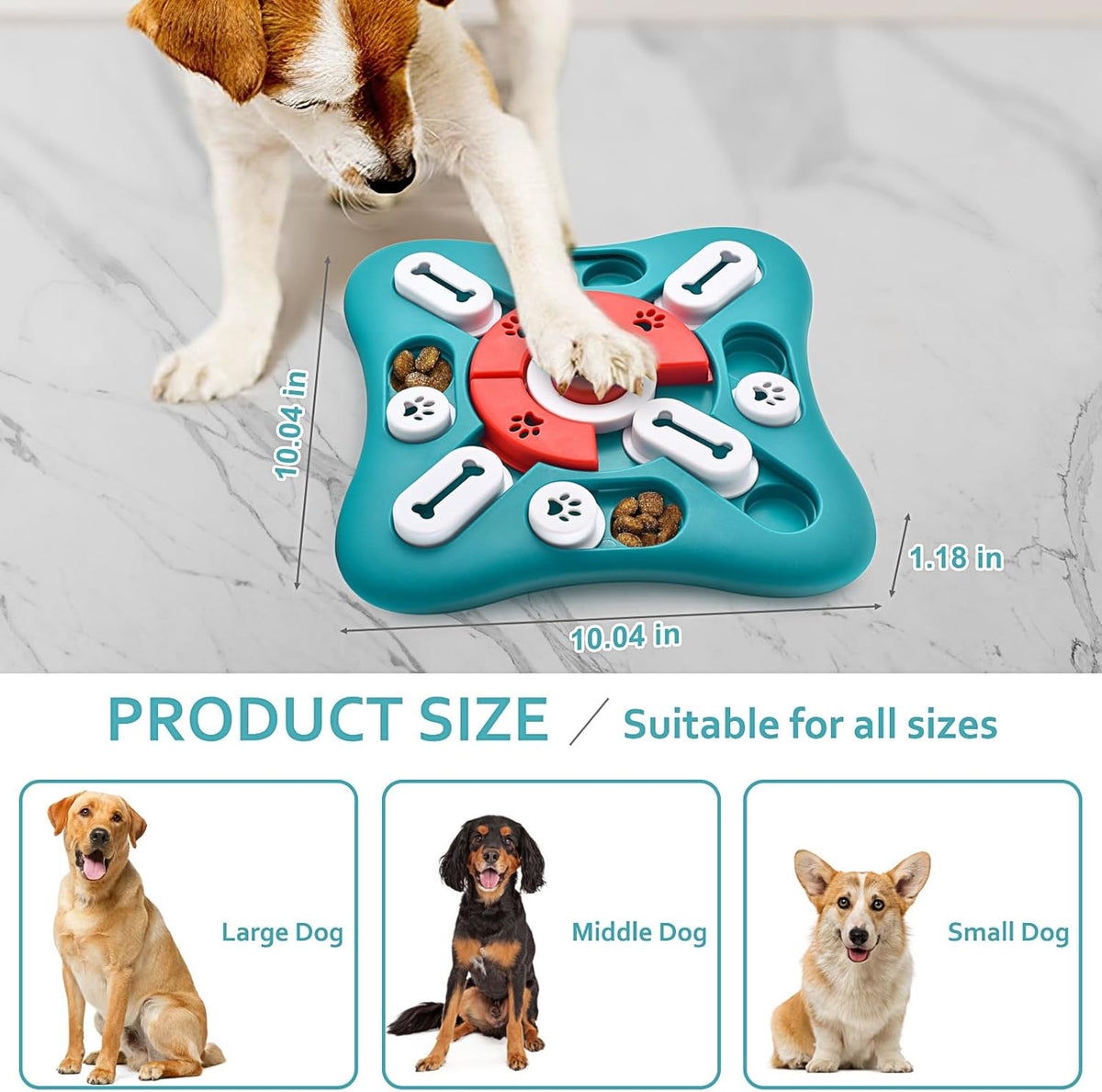 PETSTA Dog Puzzle Toys, Treat Dispensing Dog Enrichment Toys for IQ Training and Brain Stimulation, Interactive Mentally Stimulating Toys as Gifts for Puppies, Cats, Dogs