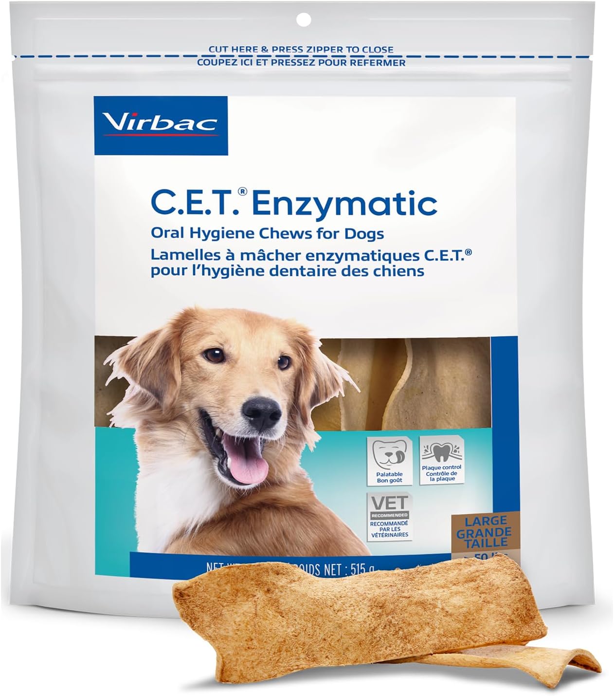 C.E.T. Oral Hygiene Chews for Large Dogs (30 count, Chicken Flavor)