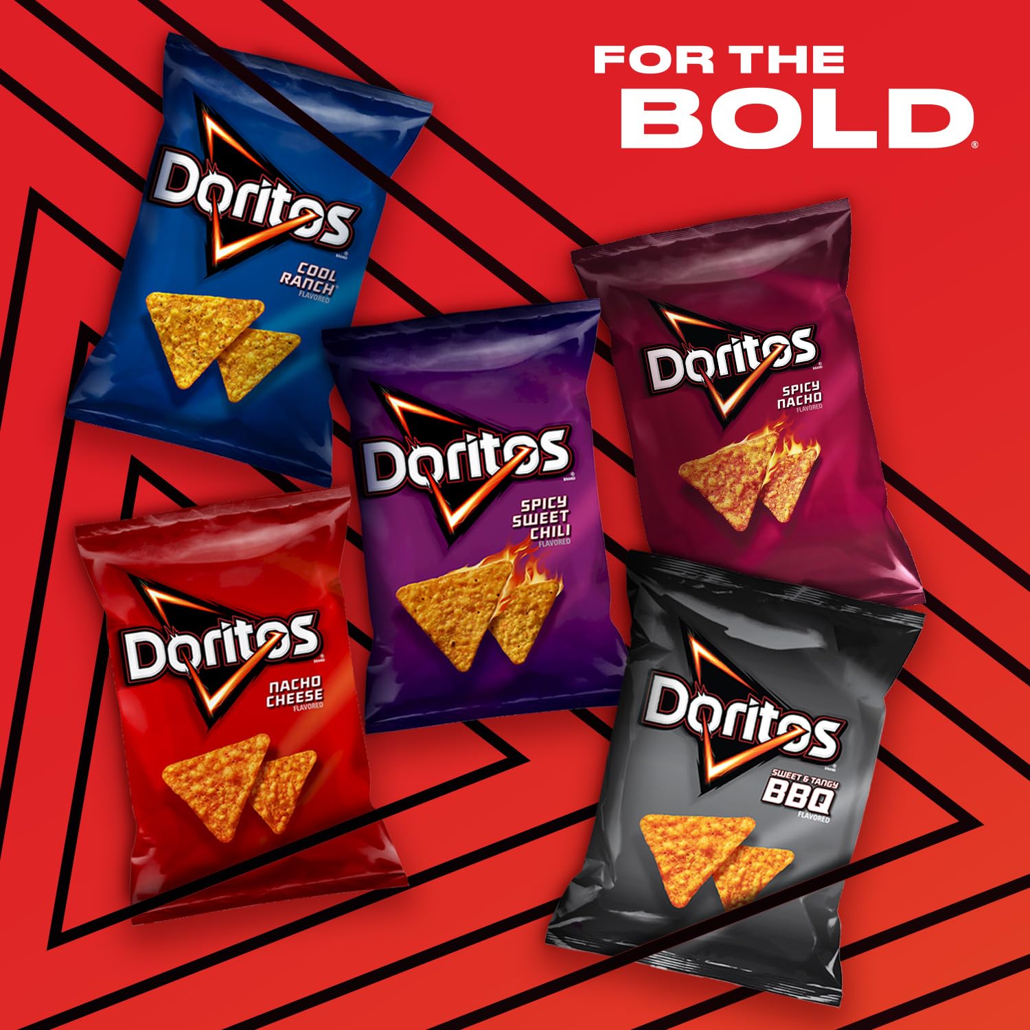 Doritos Flavored Tortilla Chips Variety Pack, 40 bags, assorted flavors, party snack