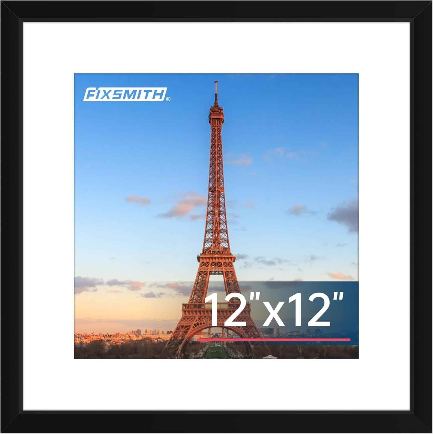 FIXSMITH 8x10 Picture Frame Set of 2, Photo Frame with HD Plexiglass, Display Pictures 5x7 with Mat or 8x10 Without Mat Multi Picture Frames Collage for Tabletop or Wall Display, Black