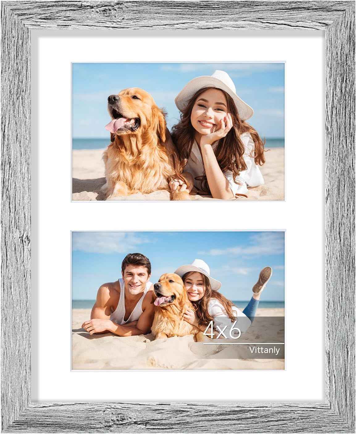 Vittanly 11x14 Collage Picture Frame, Displays 5Pcs 4x6 Pictures with Mat or 1Pcs 11x14 without Mat for Wall Mounting, Picture Frames Collage Wall Decor in Black, 1 Pack