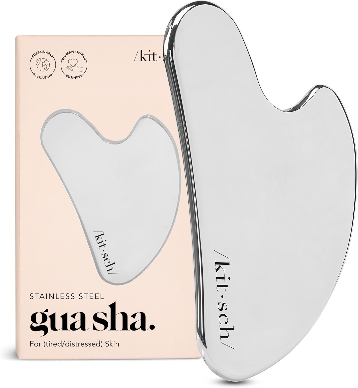 kitsch stainless steel gua sha facial tools 100% stainless steel silver