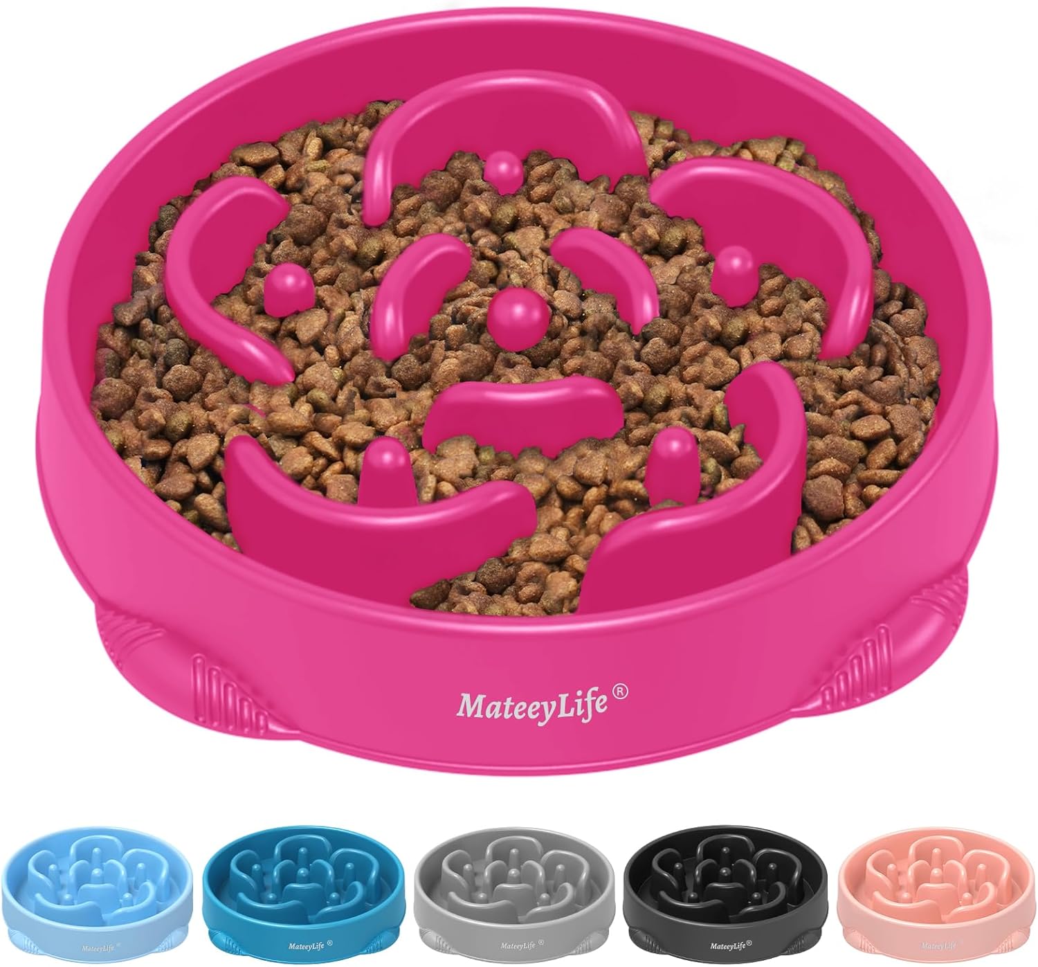 MateeyLife slow feeder dog bowls, 2PCS, anti-choking puzzle dog food bowls, anti-slip interactive feeding slow down eating for medium breeds