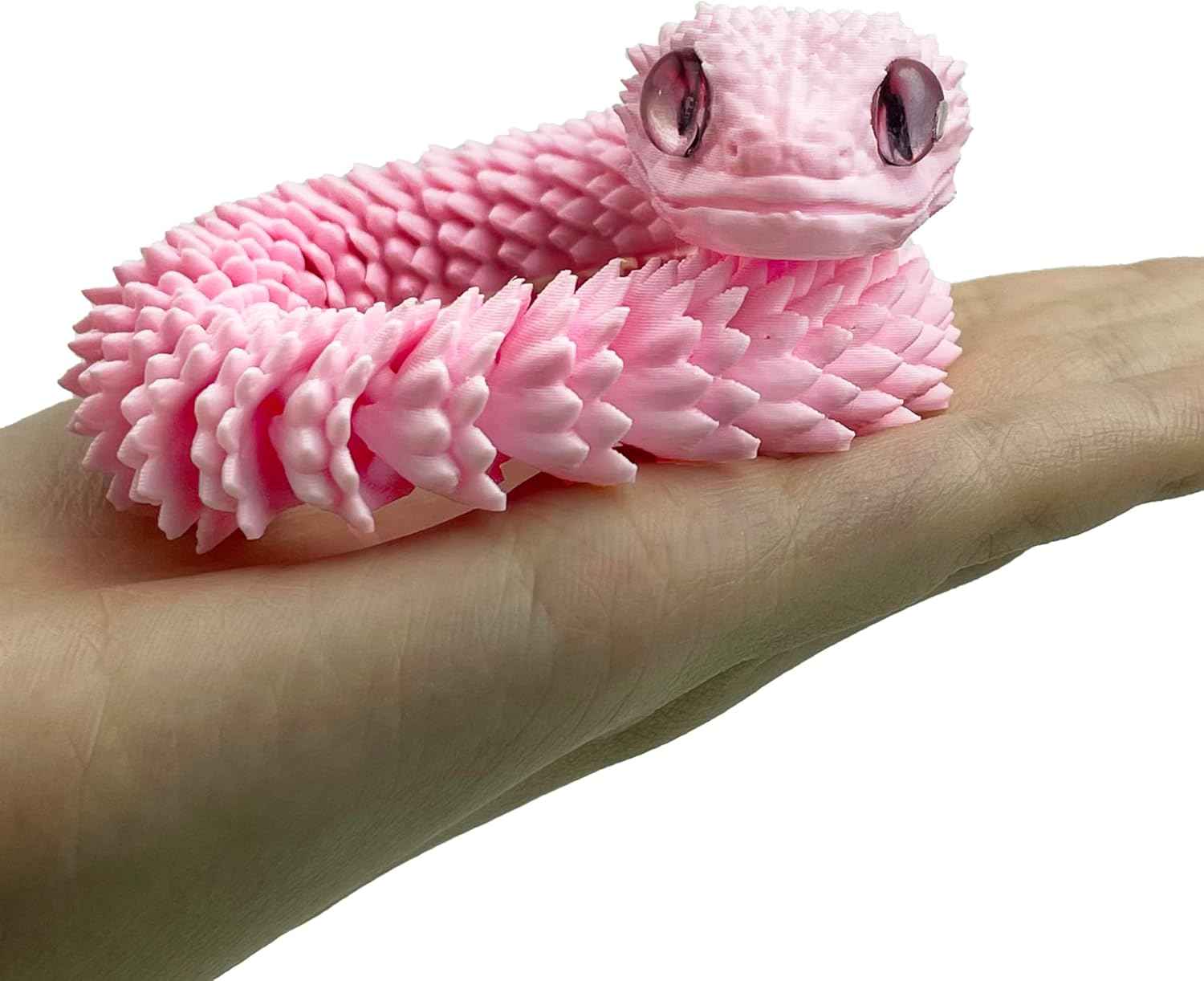 24in 3D Printed Snake Toys, Flexible 3D Printed Animal, Fidget ADHD Snake Toys, Perfect Desk Pet for Animal Collectors, Easter Basket Essentials, Easter Basket Stuffers
