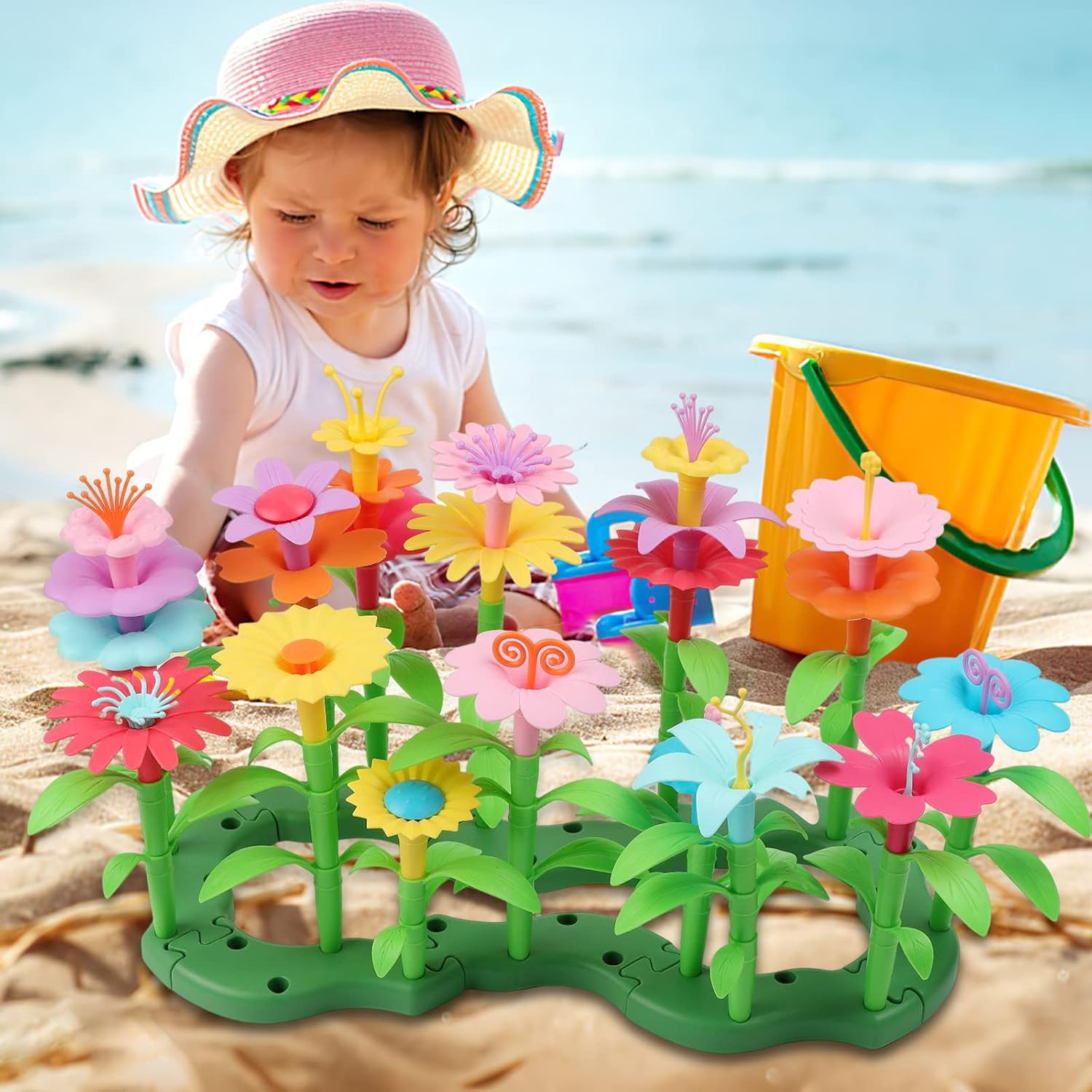 CENOVE Birthday Toys Gifts for 3 4 5 6 Years Old Boys Girls,Upgrade DIY Flower Garden Building Toy,STEM Educational Kids Toys Preschool Kindergarten Arts and Crafts Toy