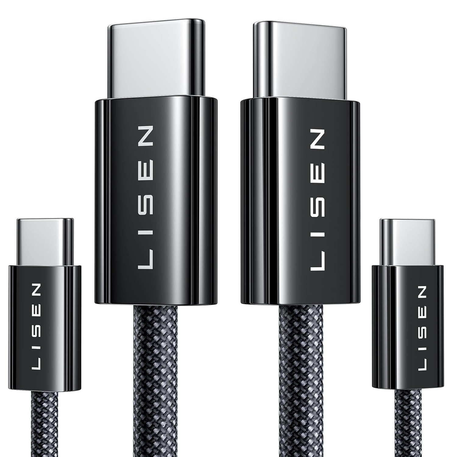Lisen 6.6ft 2-pack 240W USB-C to USB-C cable fast charging for iPhone 17, 16, 15 Pro Max, iPad, MacBook, Samsung S26, S25 Ultra