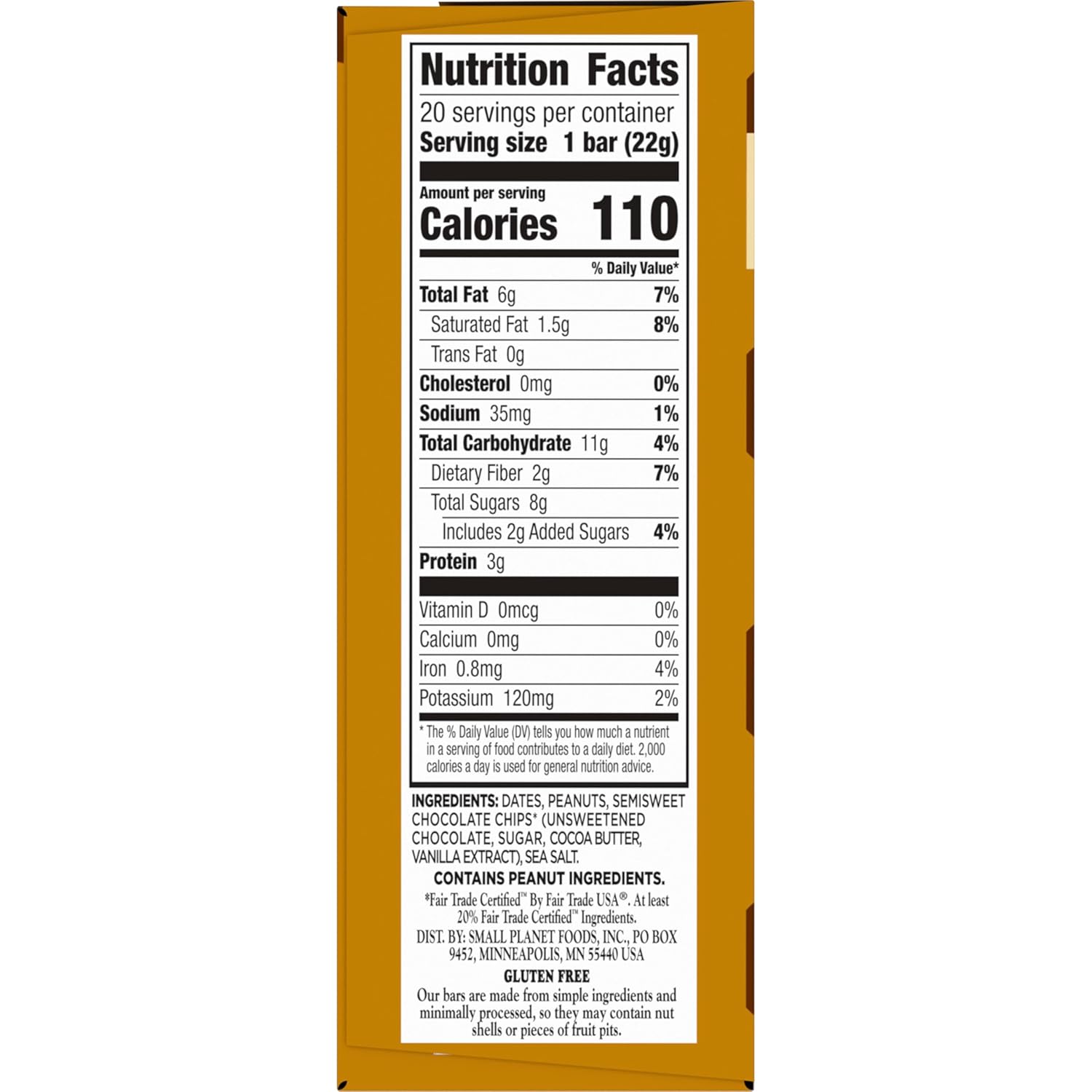 Larabar peanut butter chocolate chip mini bars, gluten free vegan, 20-count snack size