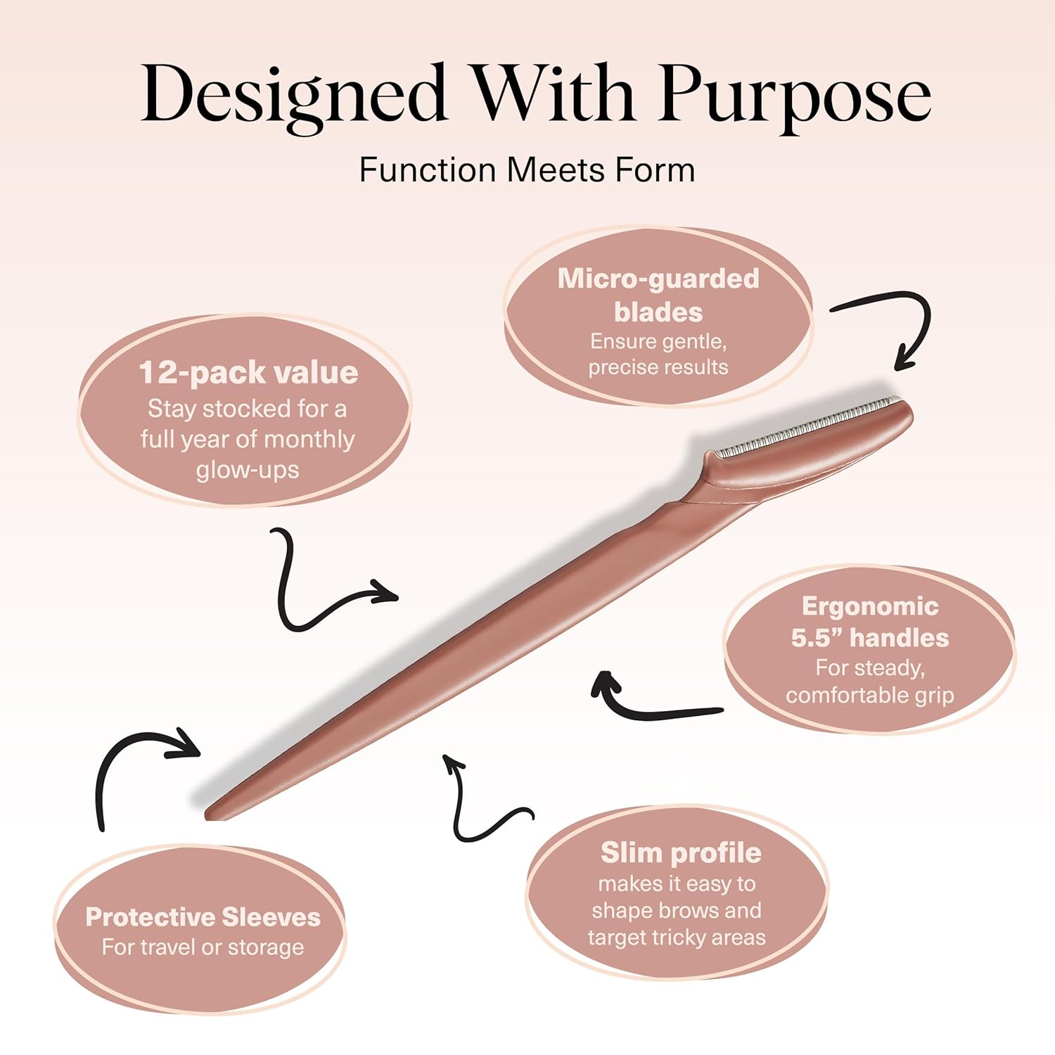kitsch dermaplane razor terracotta 12 pieces exfoliating facial skin care tool facial hair removal