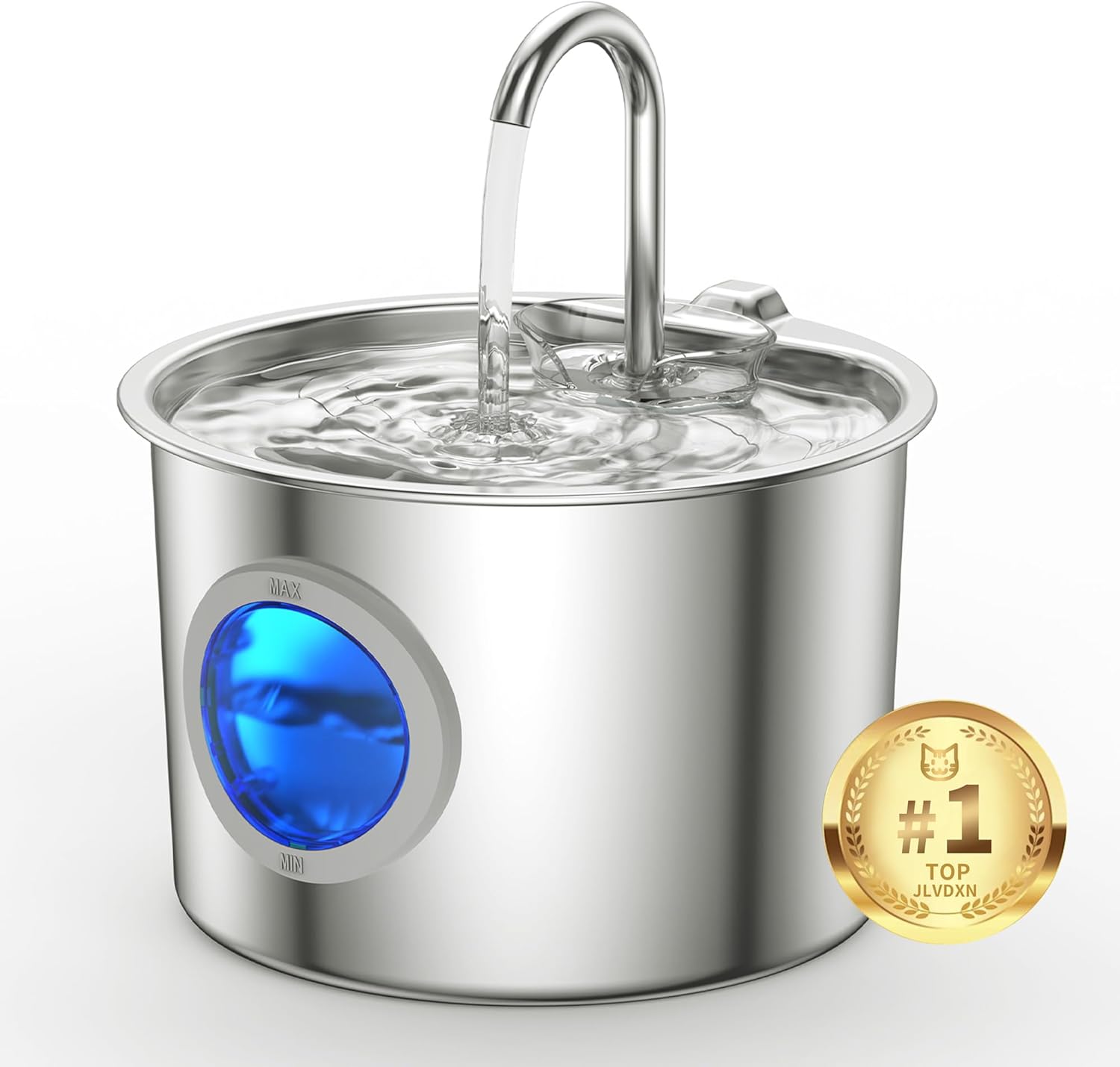 Cat Water Fountain Advanced 304 Stainless Steel 2.2L/74oz with Detachable Tank, Easy to Clean