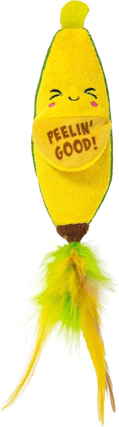 Catstages Crunchy Pickle Kicker Cat Toy – Plush Crinkle Toy with Catnip and Dental Mesh, 6.5"