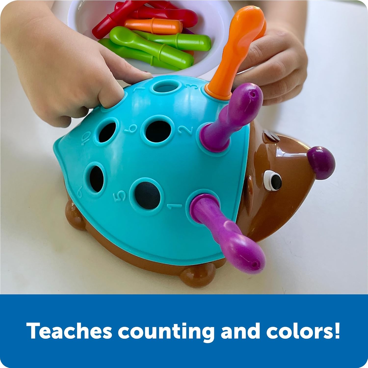 Learning Resources Spike The Fine Motor Hedgehog - Toddler Montessori Toys, Stacking Shape, Gifts For Boys And Girls, Sorting And Matching Skill Activities, Educational Games, Kindergarten