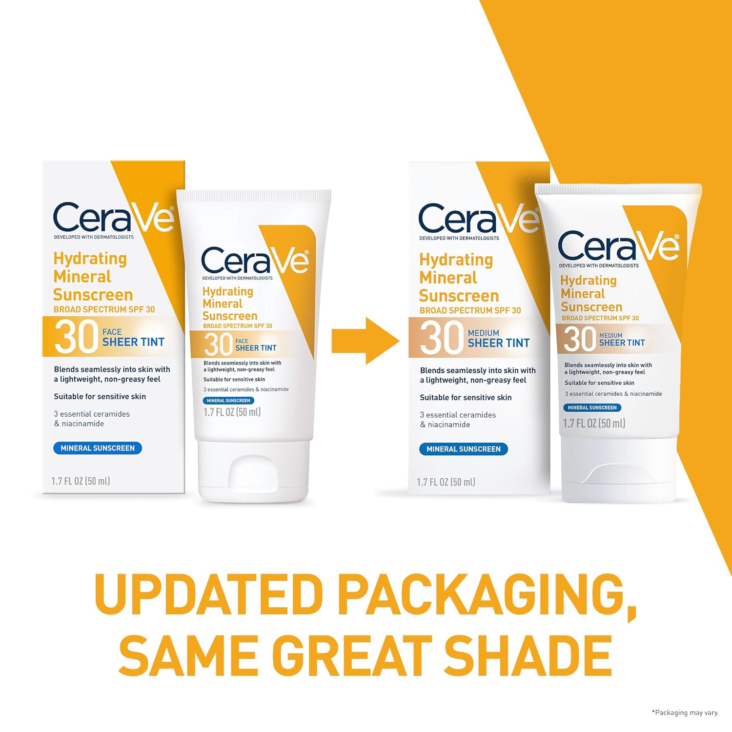 ceraVe hydrating mineral sunscreen spf 30 sheer tint medium 1.7 fl oz
