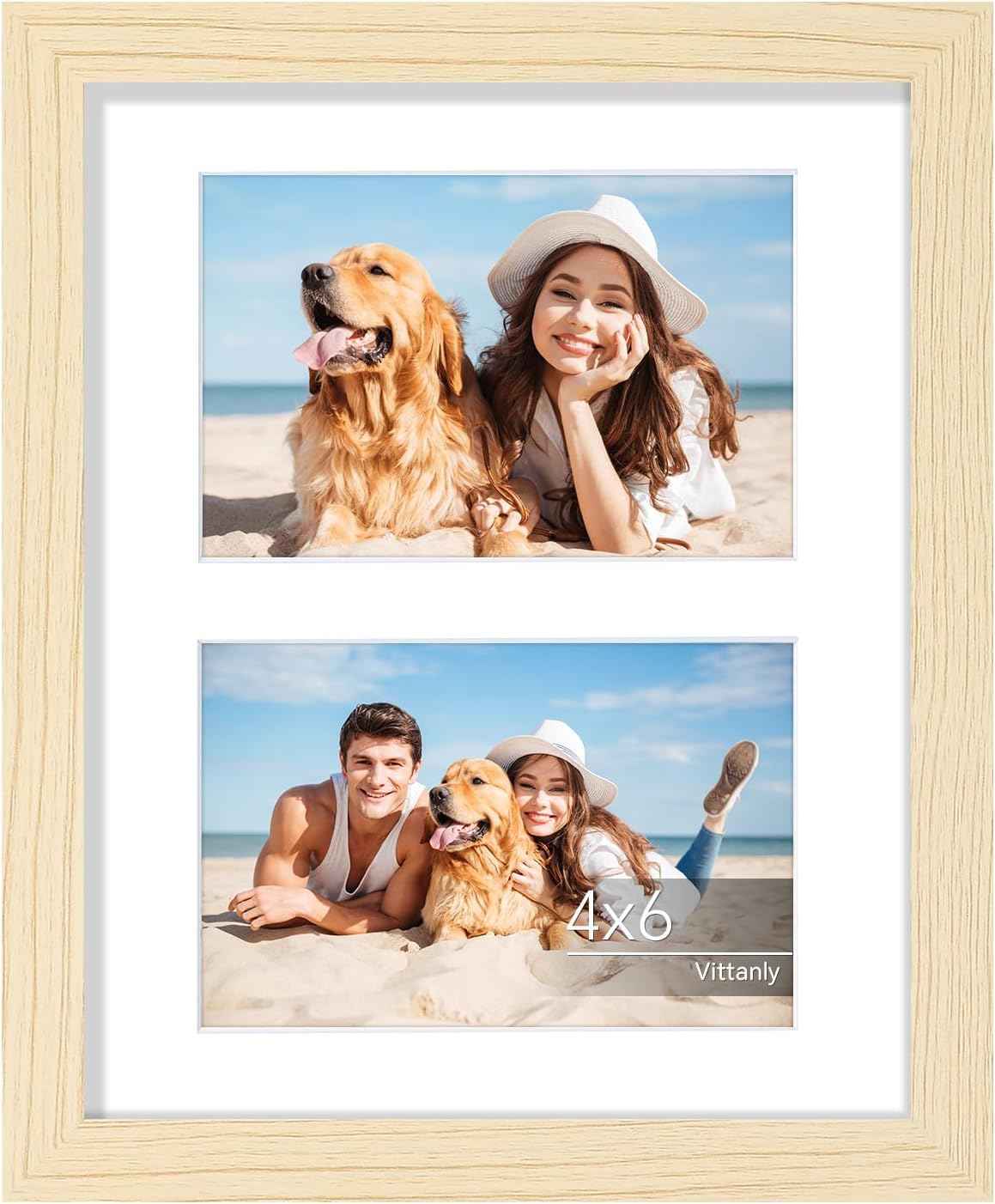 Vittanly 11x14 Collage Picture Frame, Displays 5Pcs 4x6 Pictures with Mat or 1Pcs 11x14 without Mat for Wall Mounting, Picture Frames Collage Wall Decor in Black, 1 Pack