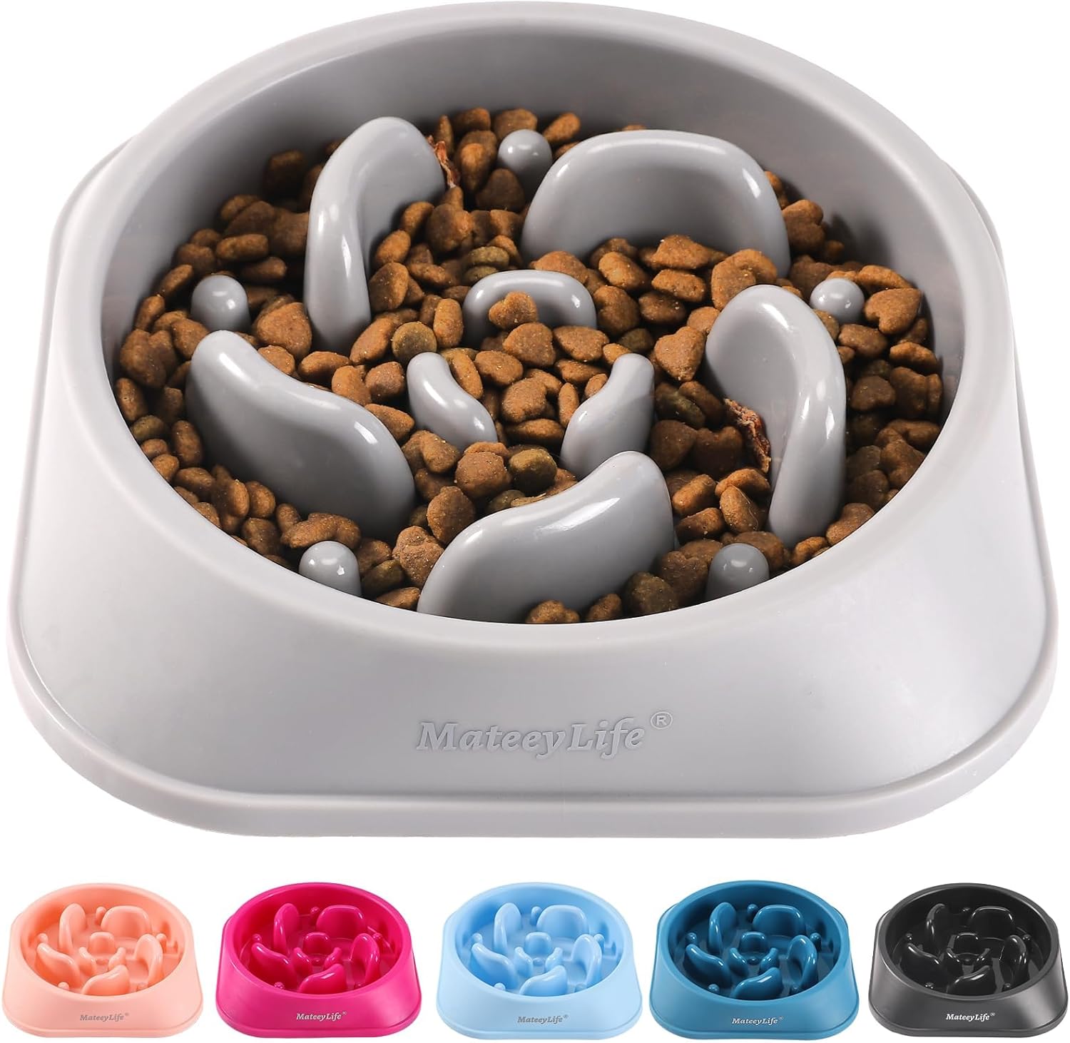MateeyLife slow feeder dog bowls, 2PCS, anti-choking puzzle dog food bowls, anti-slip interactive feeding slow down eating for medium breeds