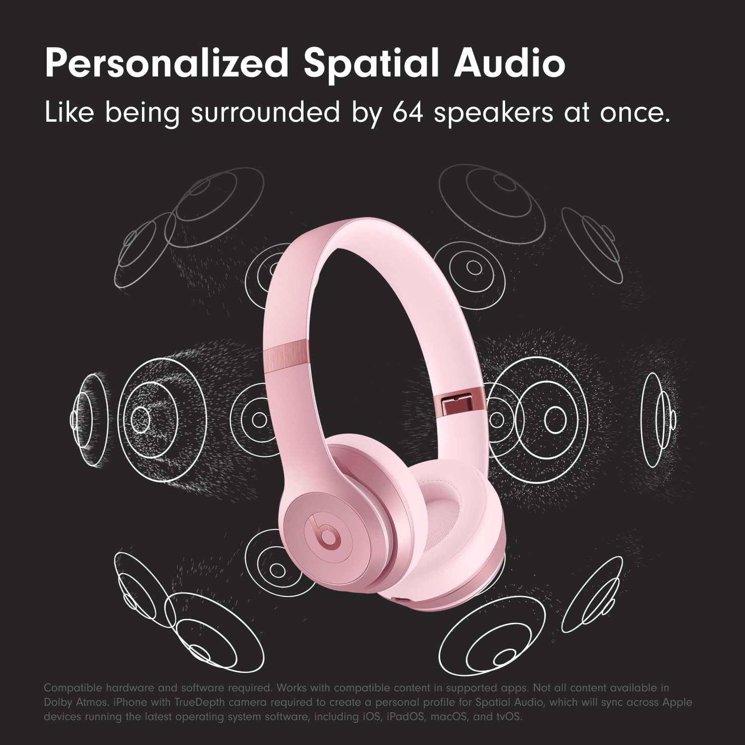 Beats Solo 4 - Wireless On-Ear Bluetooth Headphones, Up to 50-Hour Battery Life, Ultra-Lightweight Comfort, Powerful and Balanced Sound, Apple & Android Compatible - Amazon Exclusive Metallic Pink