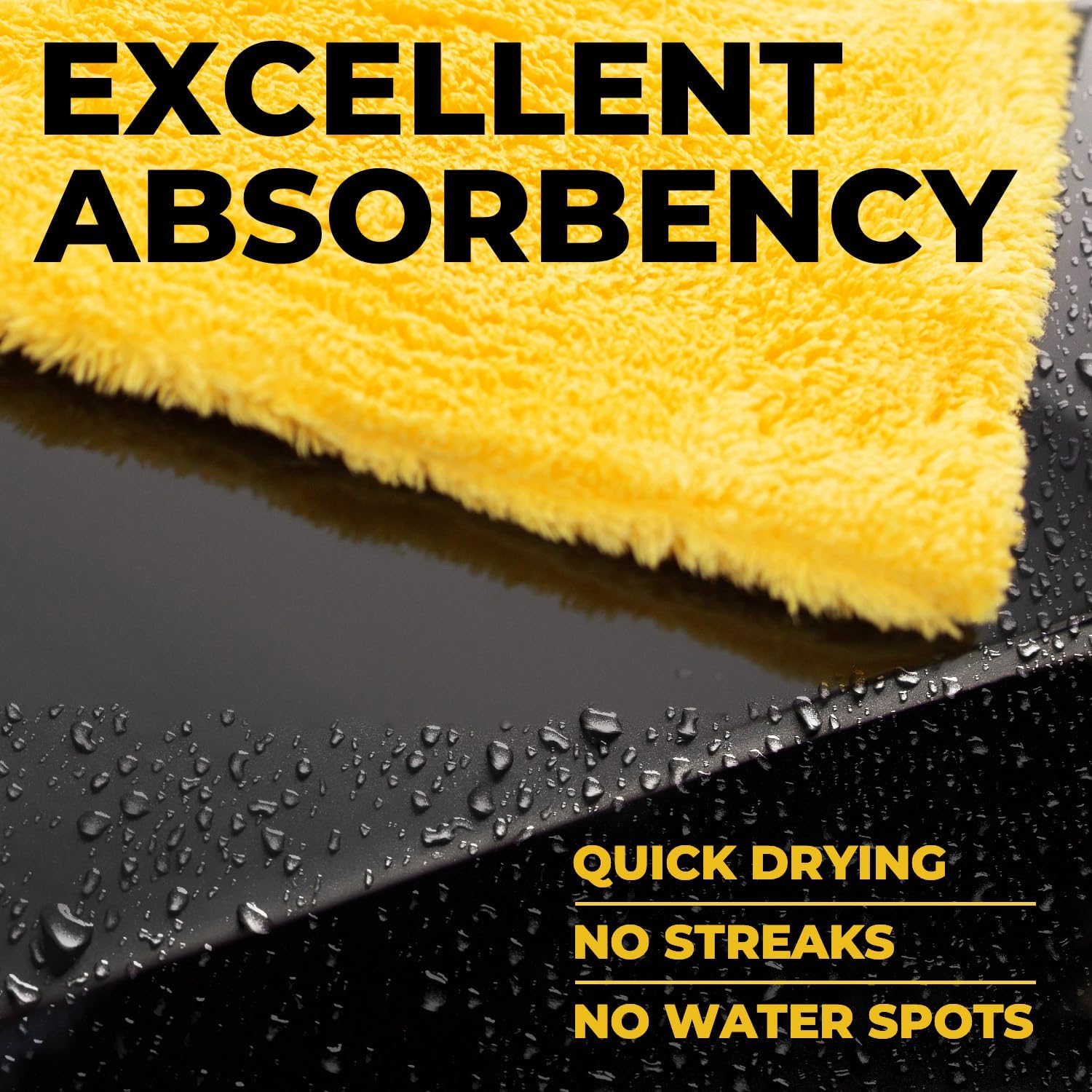 edgeless 12x12 inch 540 gsm microfiber towels for car detailing 6 pack
