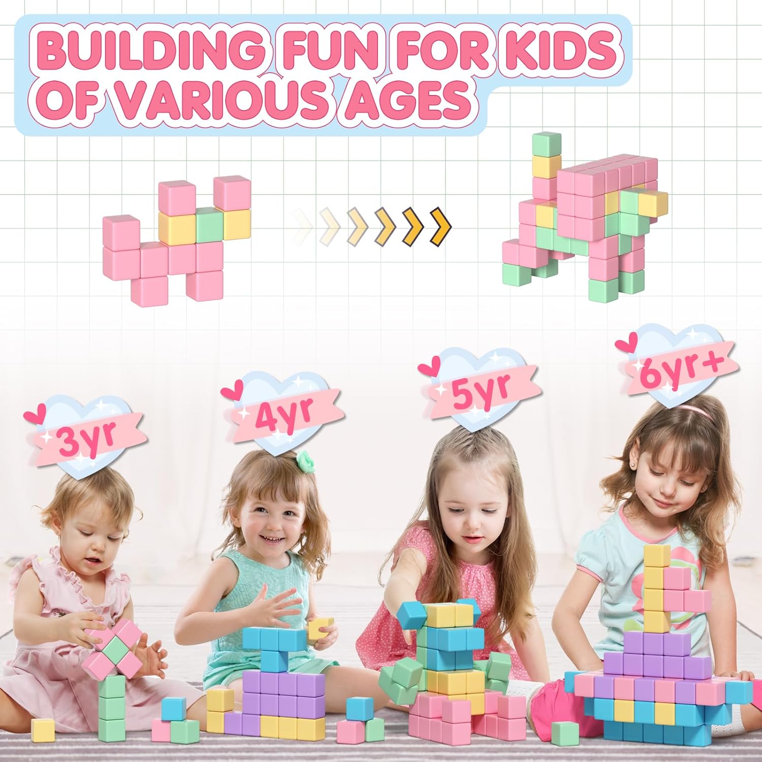 Apluses 32pcs Magnetic Blocks Building Cubes for Toddlers, Classroom Must Haves Creative Learning Kids Gifts, Preschool Montessori Sensory Autism Magnet Toys for Boys and Girls Ages 3 4 5 6