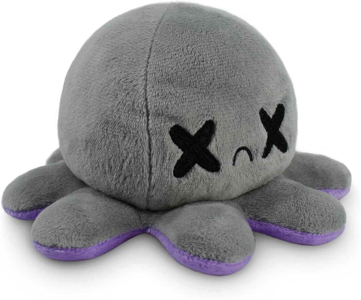 TeeTurtle Reversible Octopus Plushie - 4-Inch Pink + Aqua Two-Sided Flip Plush Toy with Embroidered Details - Cute Mini Collectible Plush for Kids, Teens, and Adults