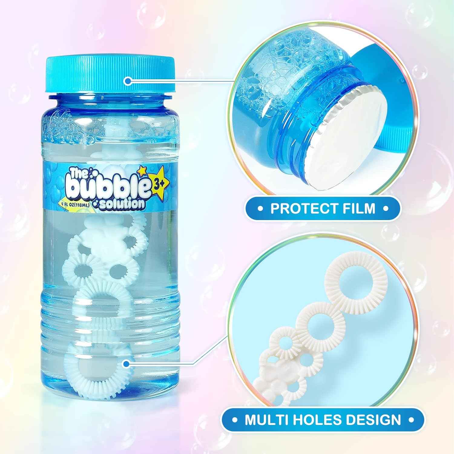 48 Pcs Bubble Bottles with Wand,Bubbles Party Favors for Kids,Summer Toys, Blow Bubbles Solution Novelty Toy, Party Favors, Birthday Party Supplies, Outdoor & Indoor Activity,4oz,6 Colors