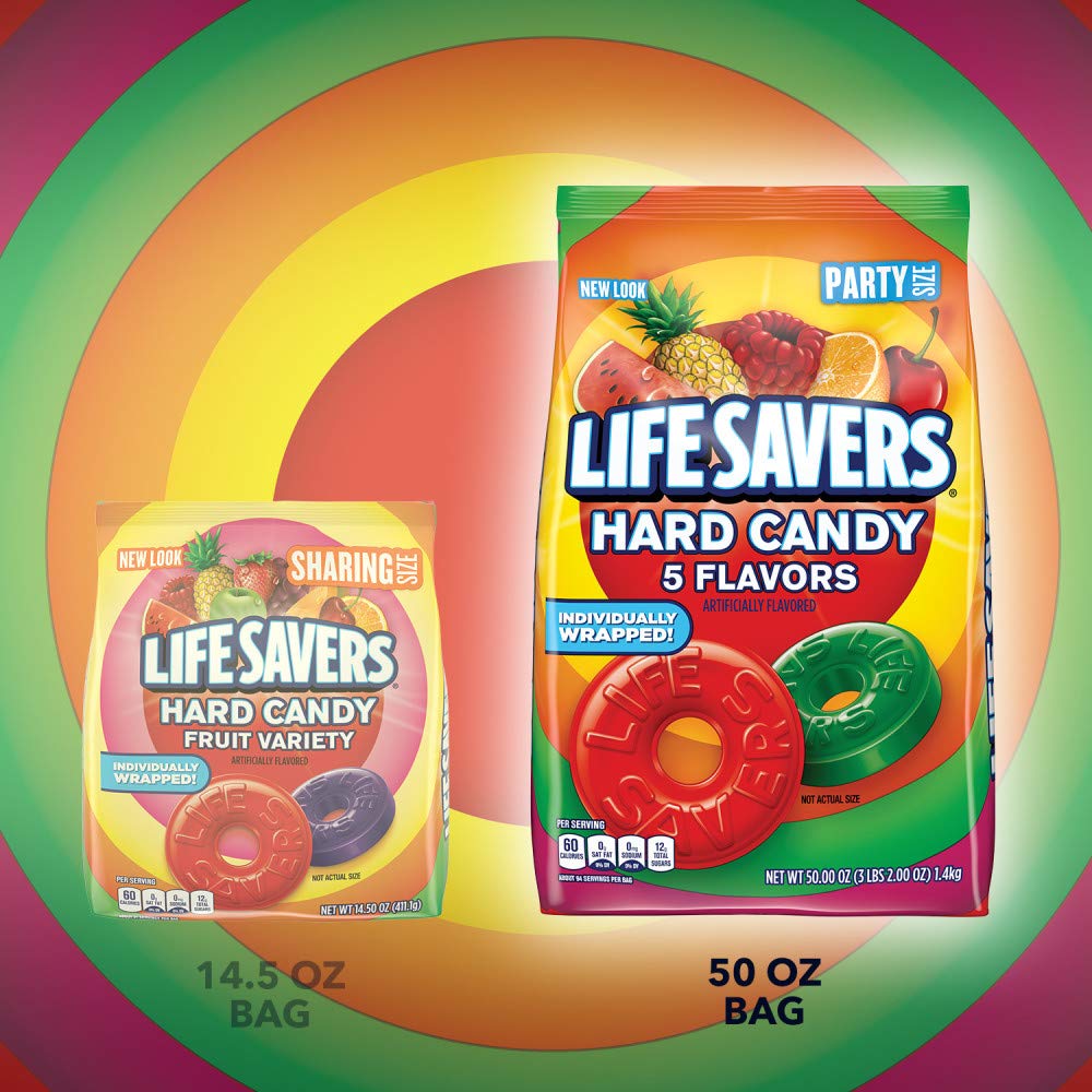 Life Savers 5 Flavors Hard Candy Assortment 50-Ounce Individually Wrapped Bulk Pack