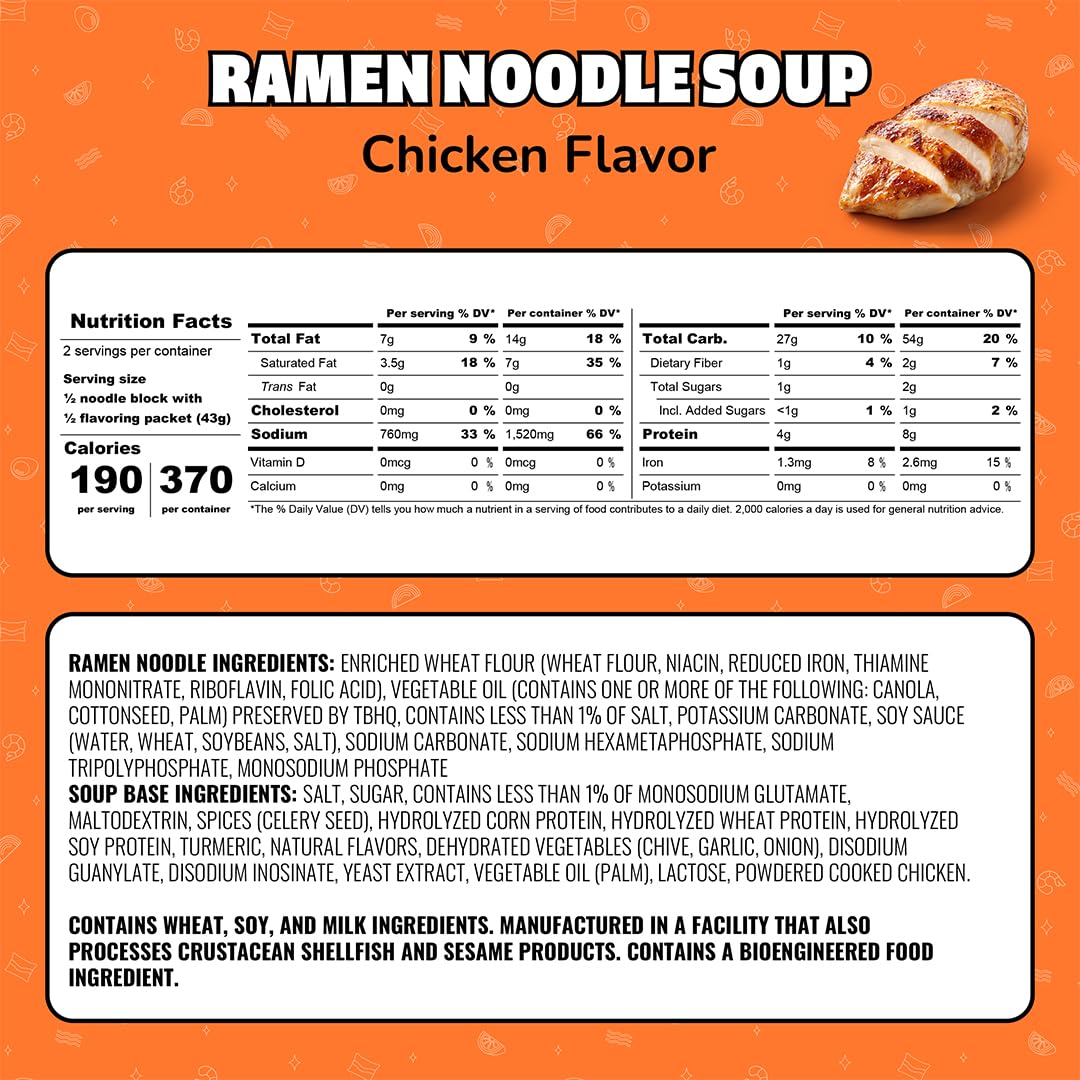 Maruchan Chicken Instant Ramen Noodles 3 Oz 24 Count Ready to Eat Meals