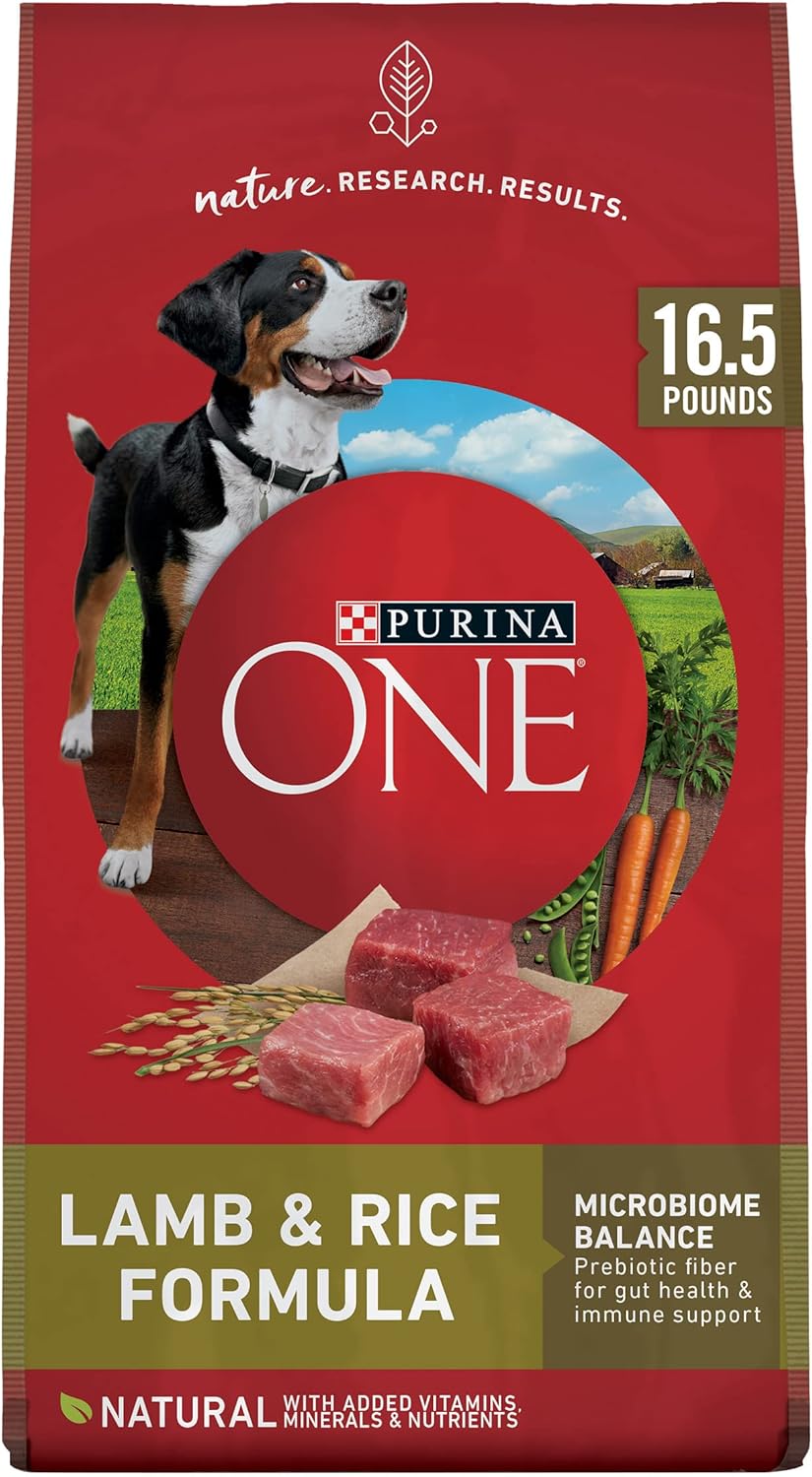 Purina ONE Lamb and Rice Dry Dog Food 16.5 lb Bag with Added Vitamins and Minerals