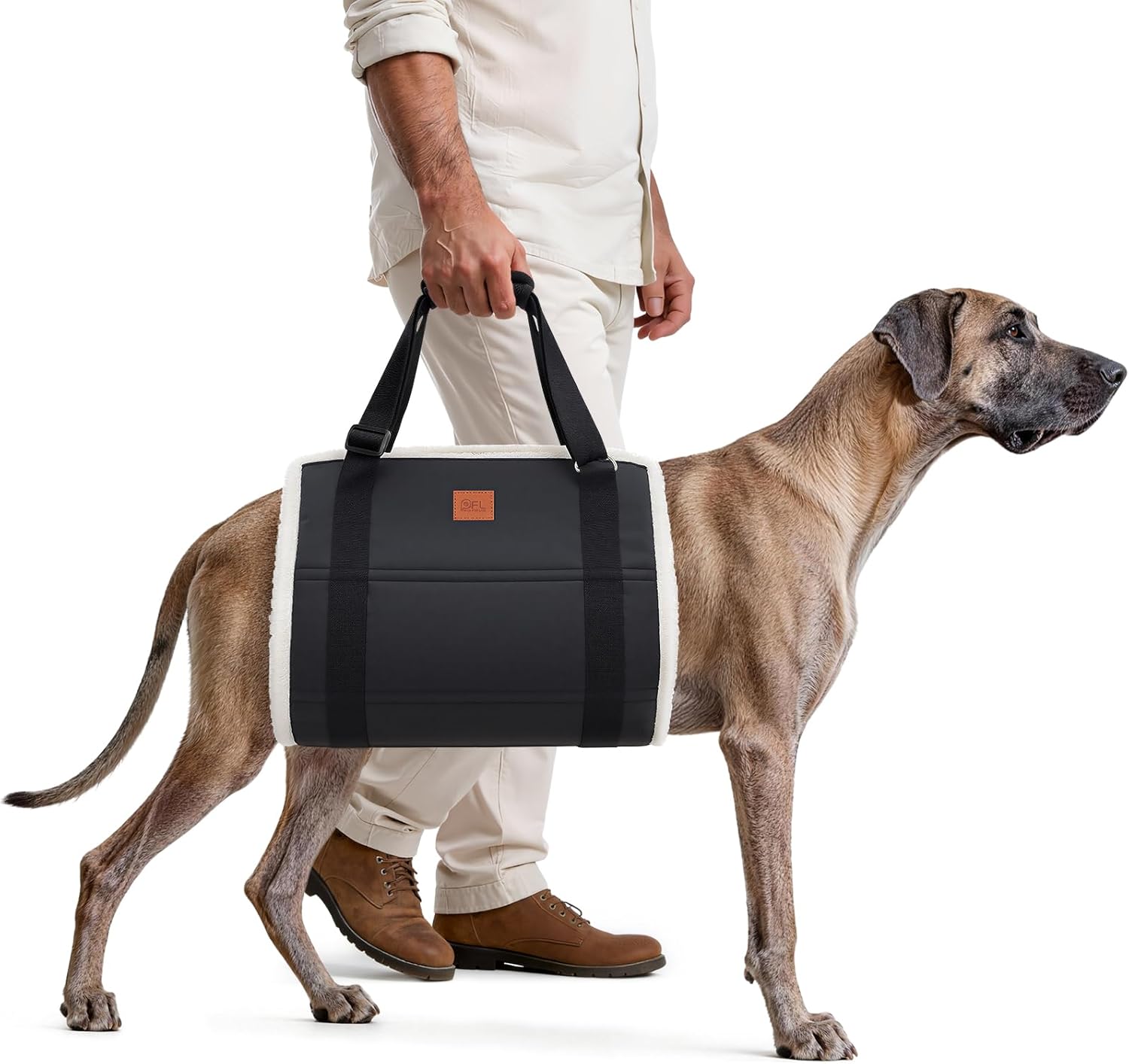 Adjustable dog lift harness for large dogs hind leg support with soft lift and rehab features