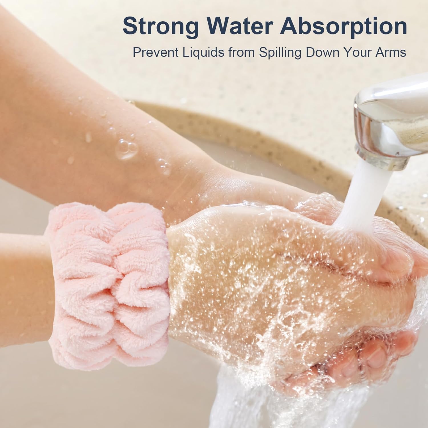 dorbetar microfiber wrist towels for washing face, soft coral fleece, breathable, fast drying